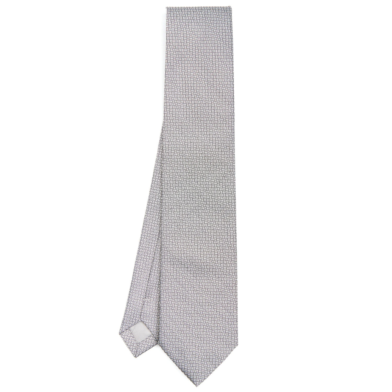 LIGHT GREY CEREMONIAL JACQUARD SILK TIE - Image 2