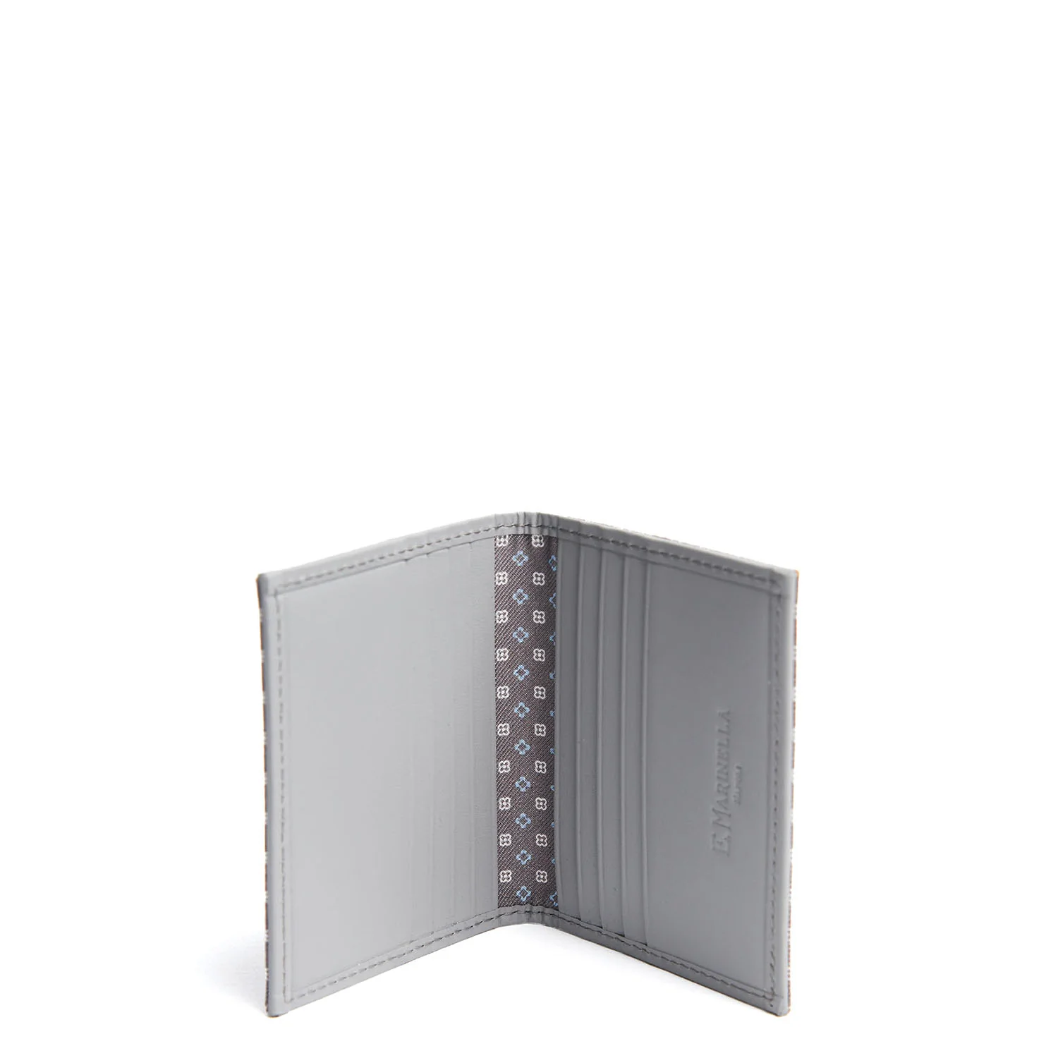 LIGHT GREY LEATHER FOLDING CARD HOLDER - Image 2