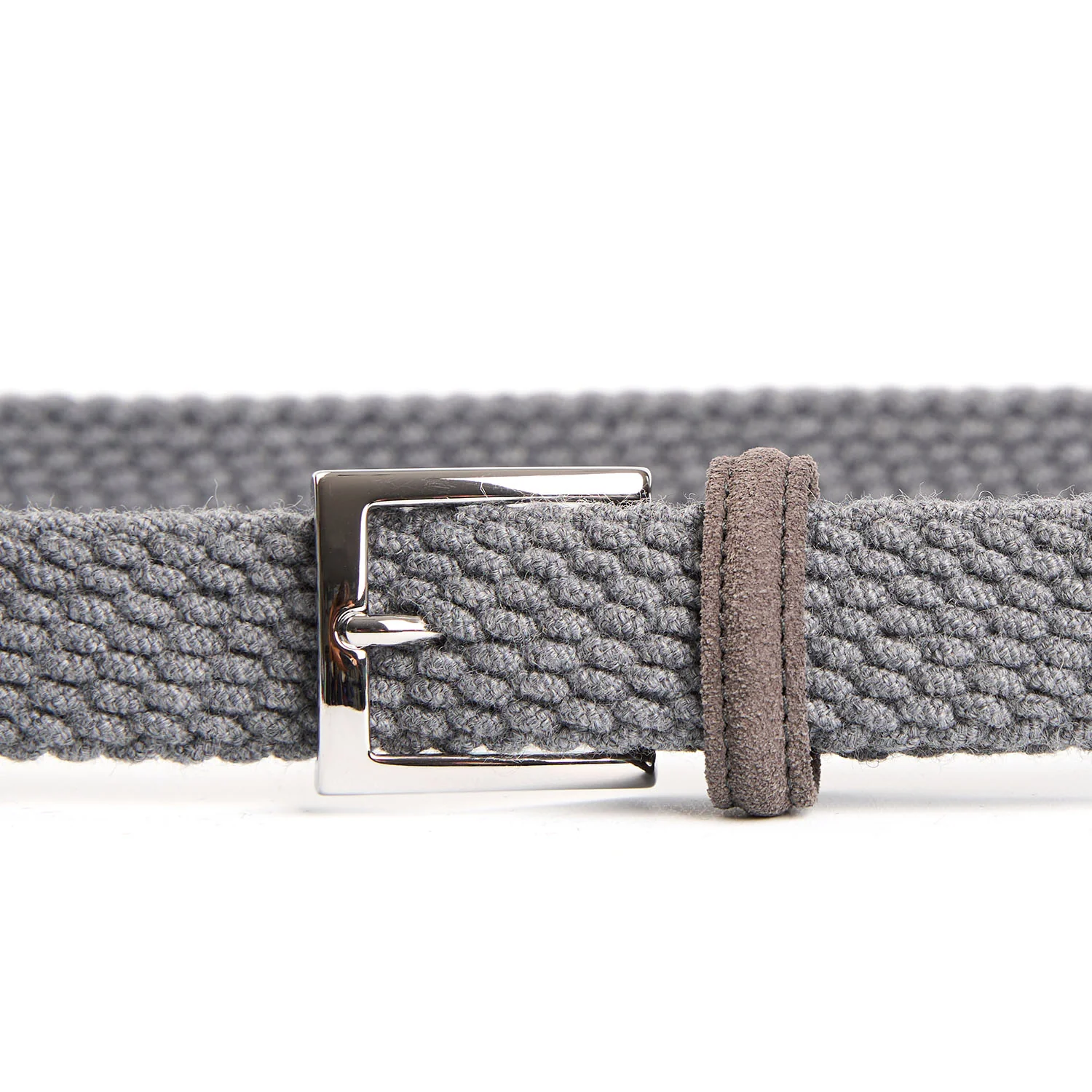 LIGHT GREY WOVEN BELT IN WOOL - Image 3