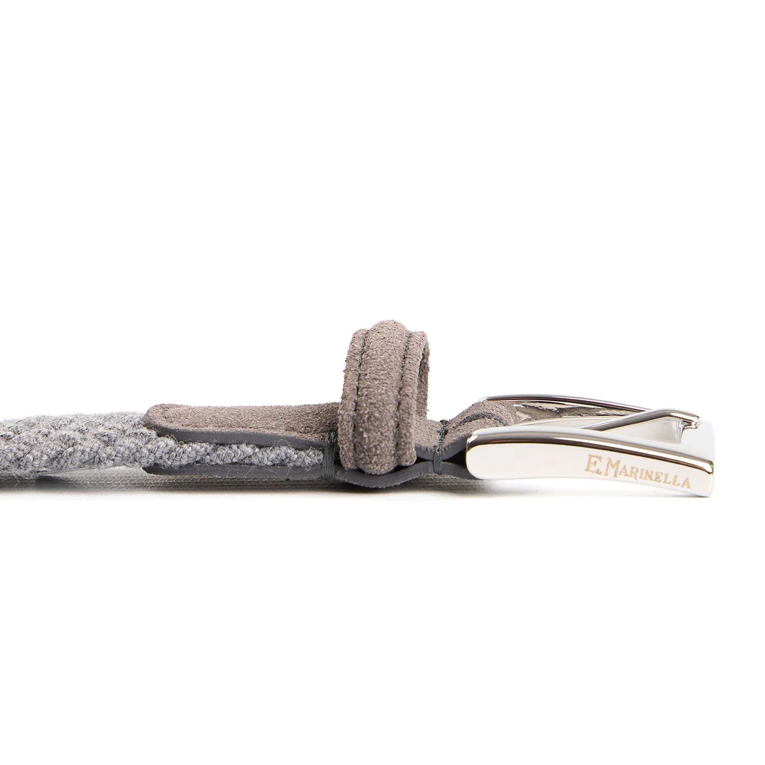 LIGHT GREY WOVEN BELT IN WOOL - Image 4