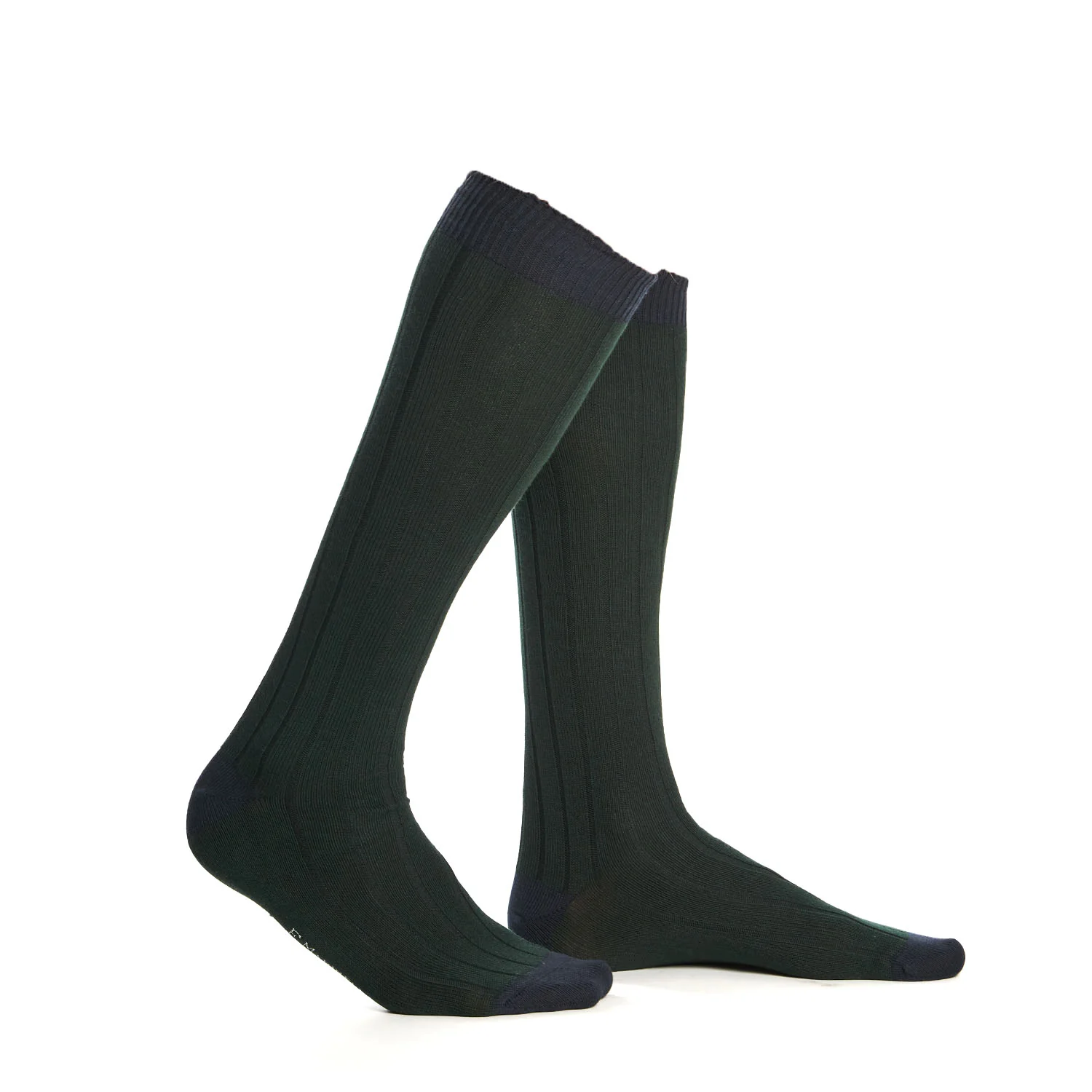 LONG BICOLOR GREEN AND BLUE COTTON SOCKS - Image 4