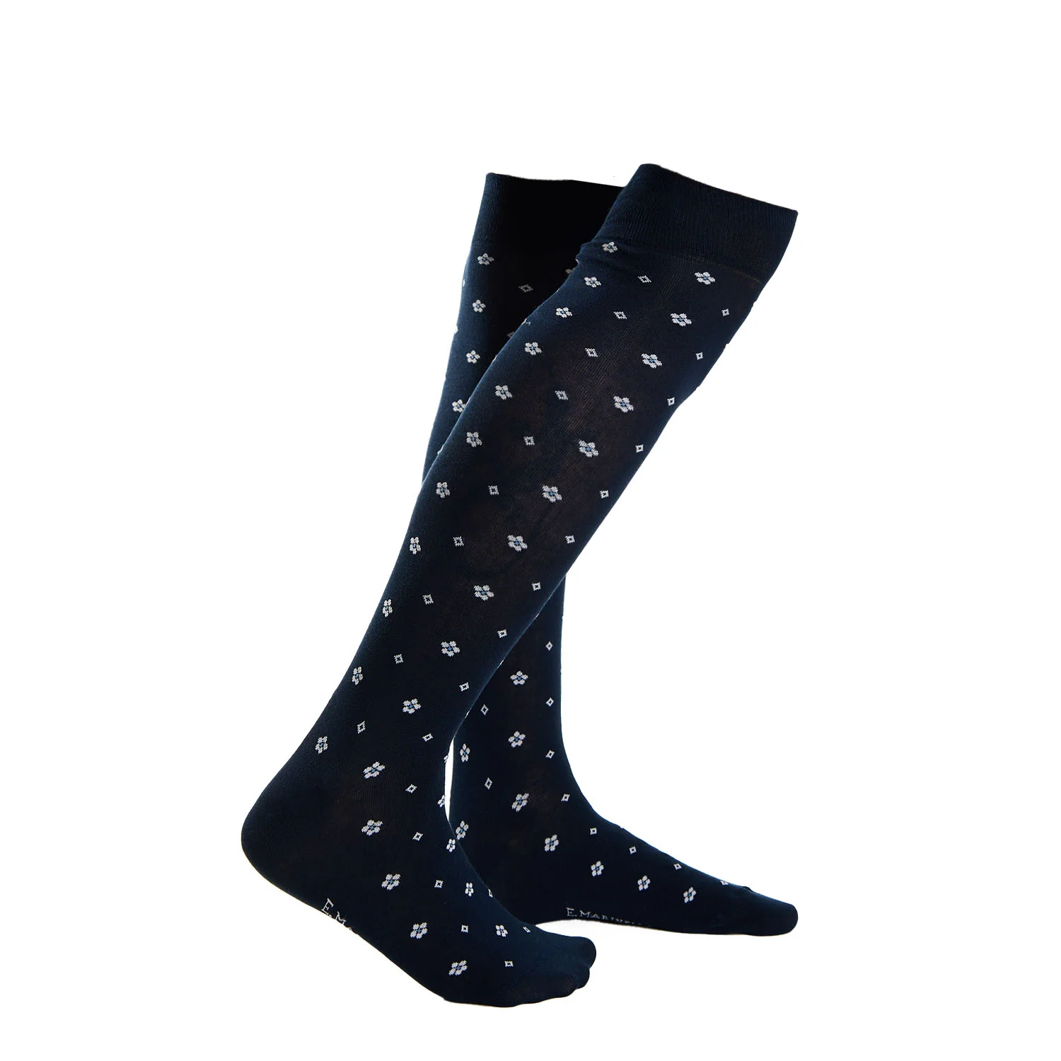 LONG DARK BLUE COTTON SOCKS - Image 4