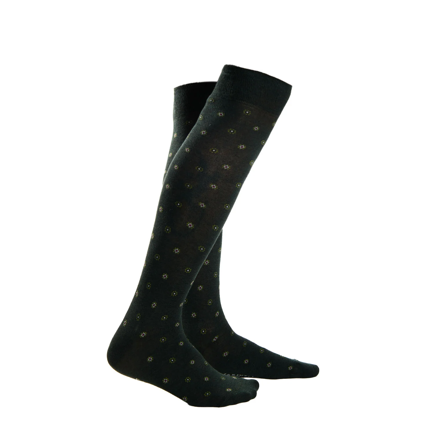 LONG DARK GREEN COTTON SOCKS - Image 4