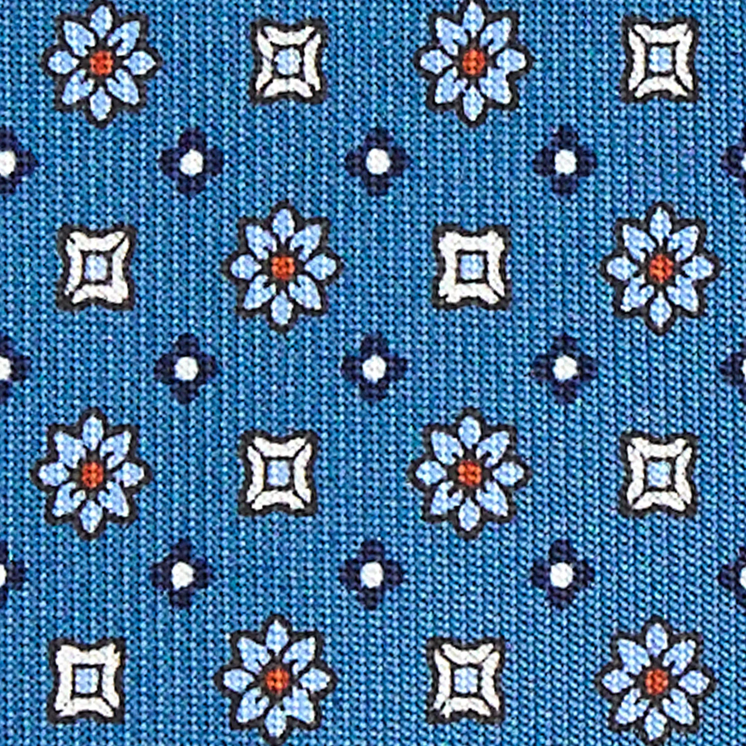 MID BLUE 5 FOLD SARTORIAL SILK TIE - Image 4