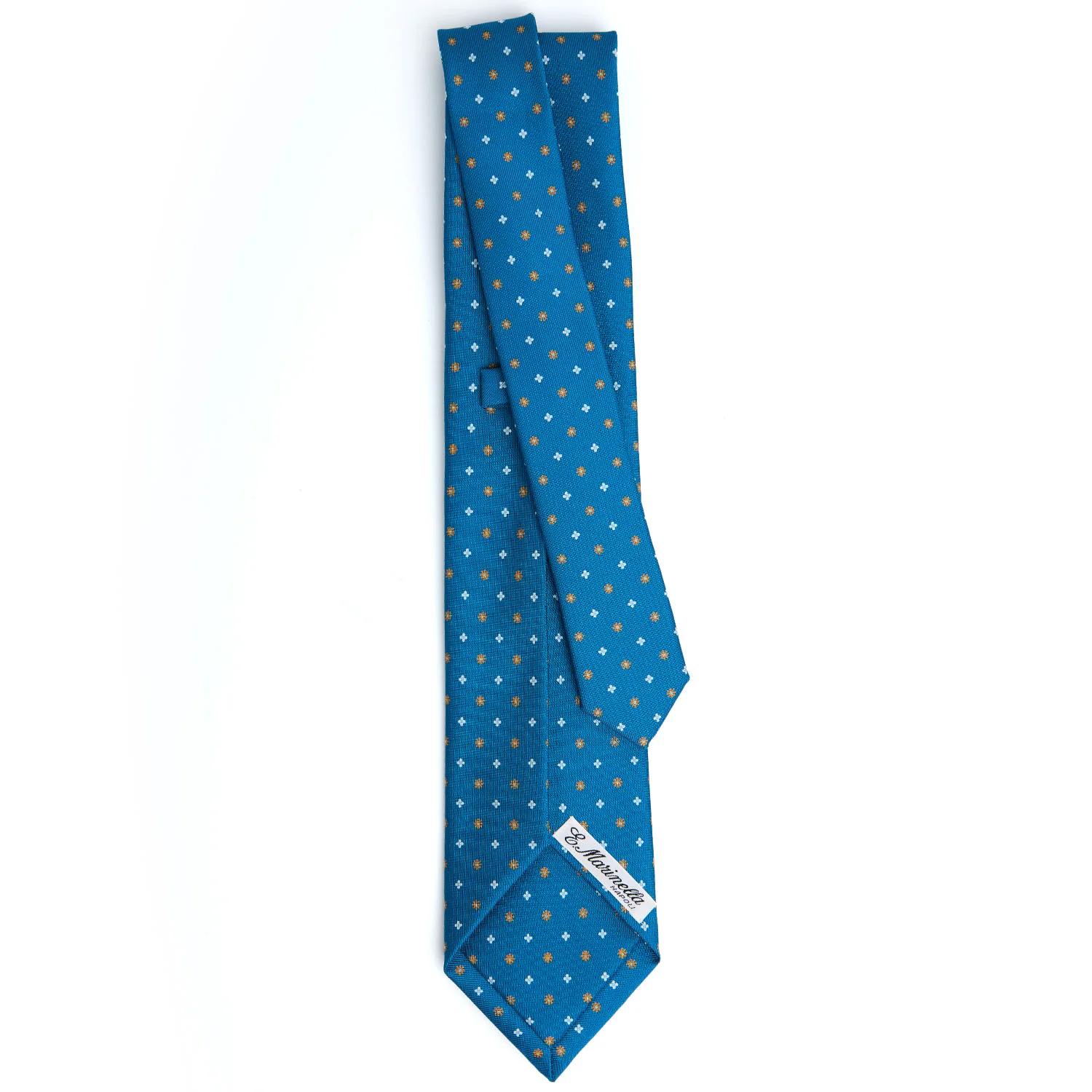 MID BLUE 5 FOLD SARTORIAL SILK TIE - Image 3