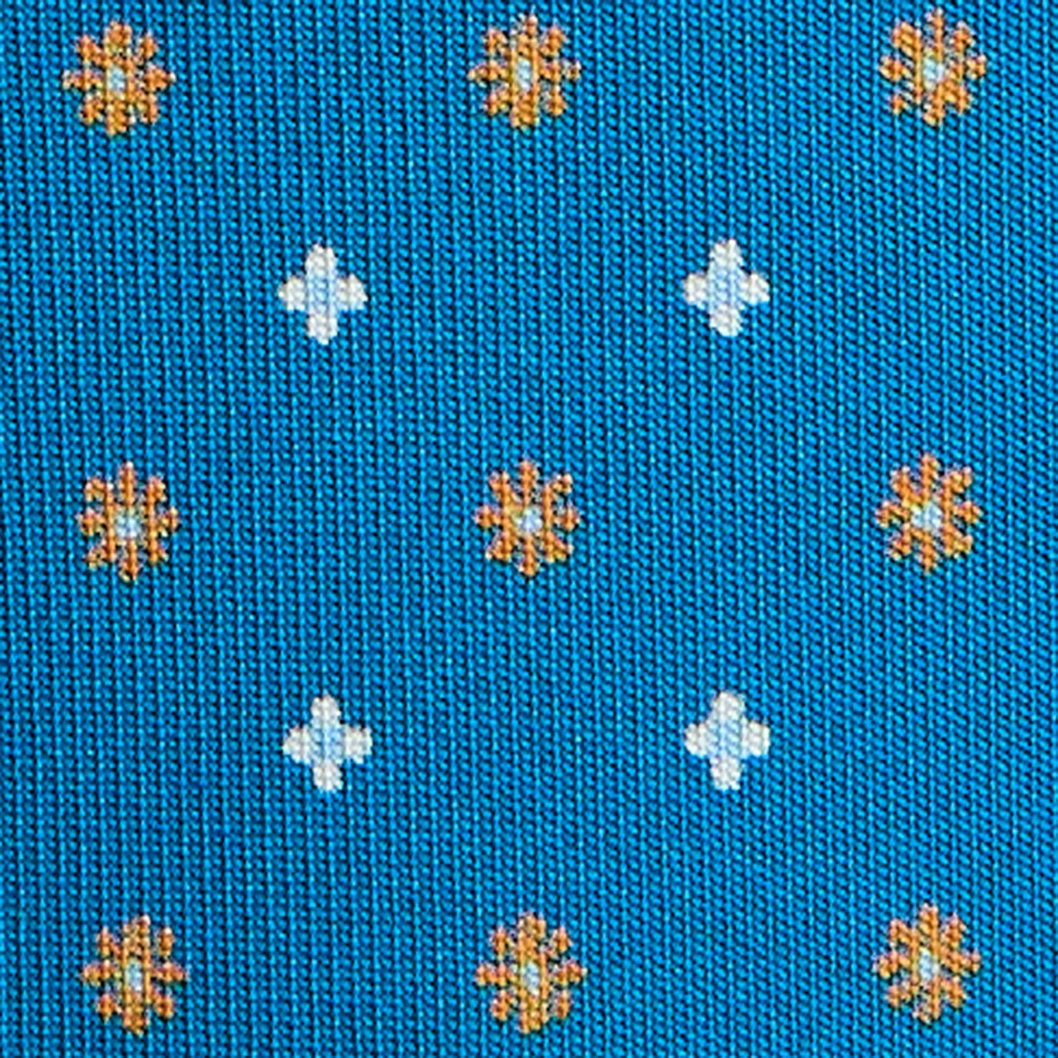 MID BLUE 5 FOLD SARTORIAL SILK TIE - Image 4