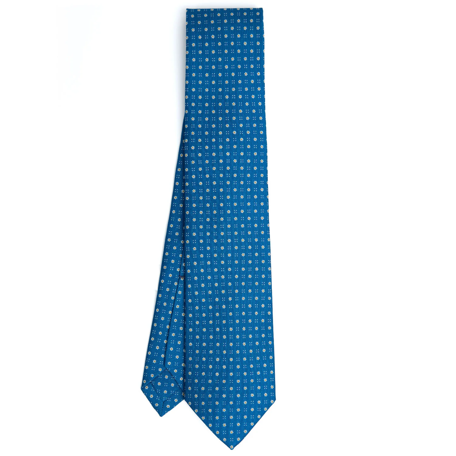 MID BLUE 5 FOLD SARTORIAL SILK TIE - Image 2