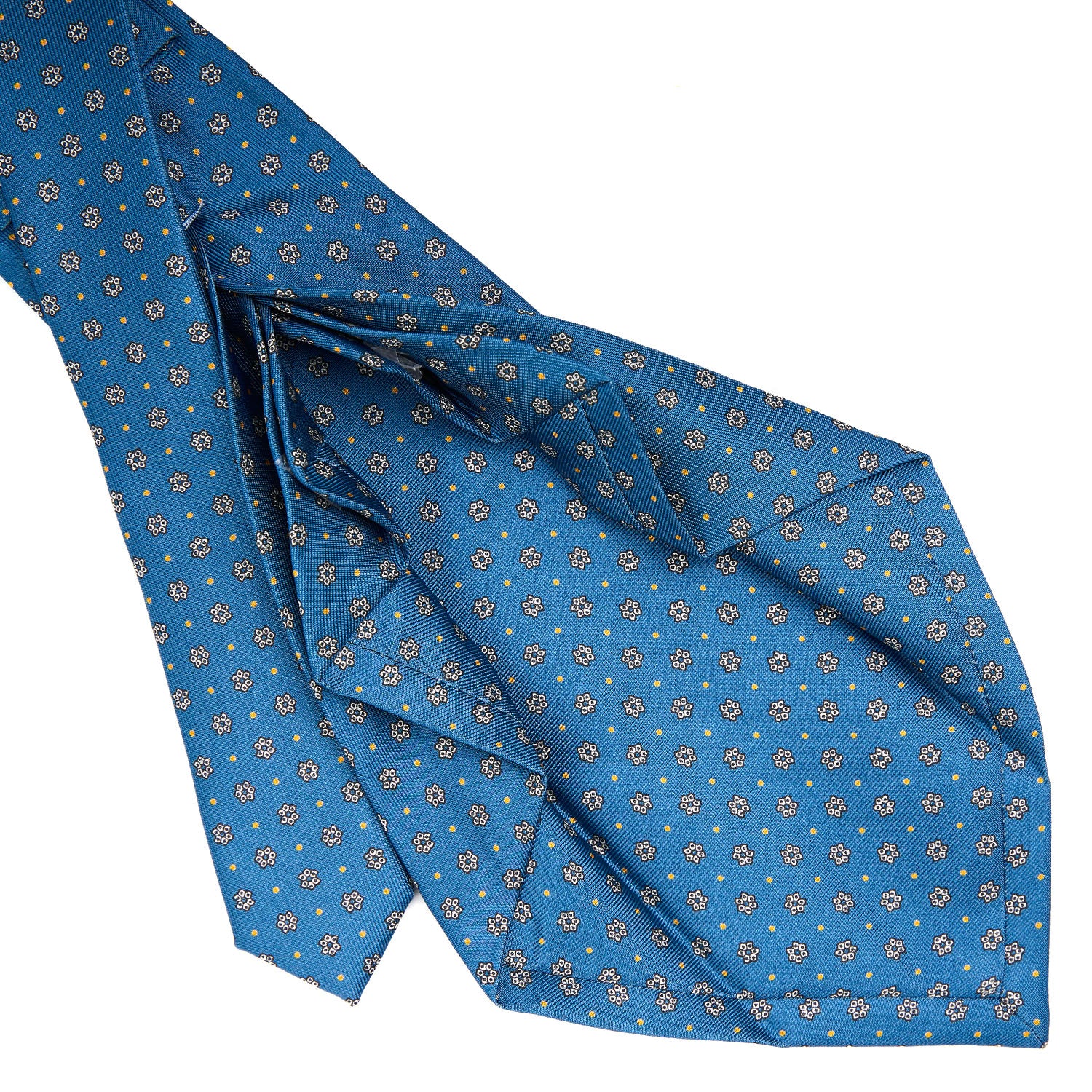 MID BLUE 9 FOLD SARTORIAL SILK TIE