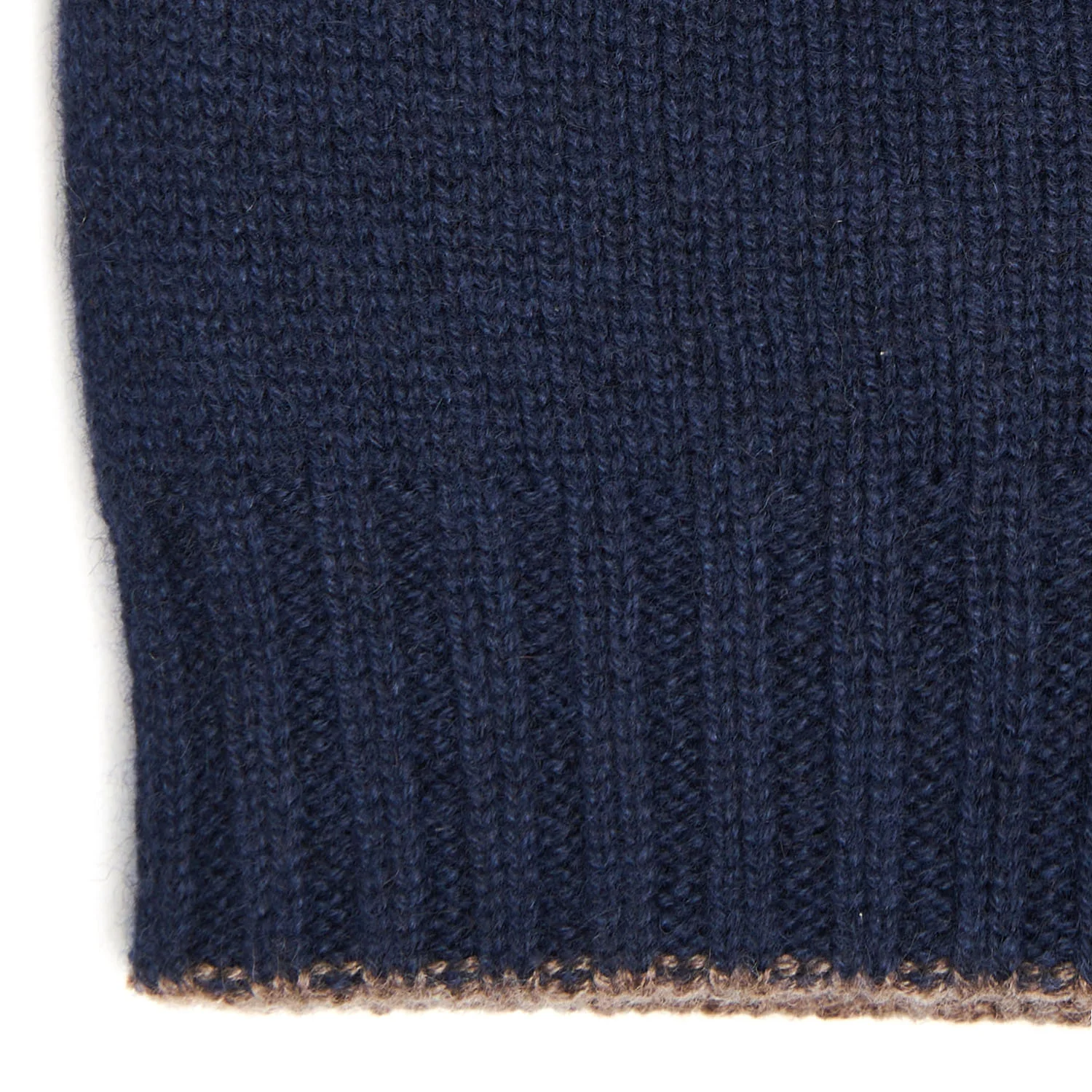 DARK BLUE AND LIGHT BROWN BICOLOR BEANIE - Image 4