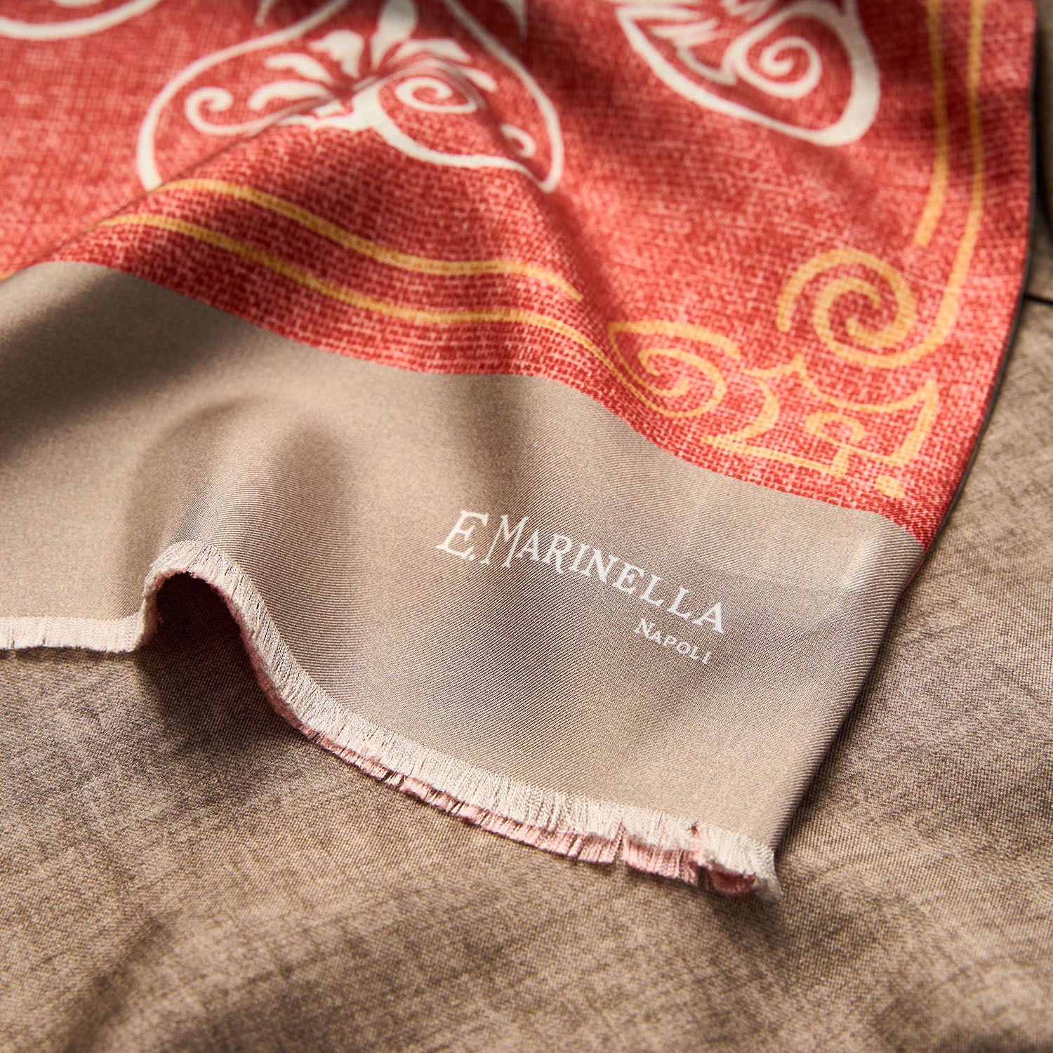 ORANGE DOUBLE SILK SCARF - Image 4