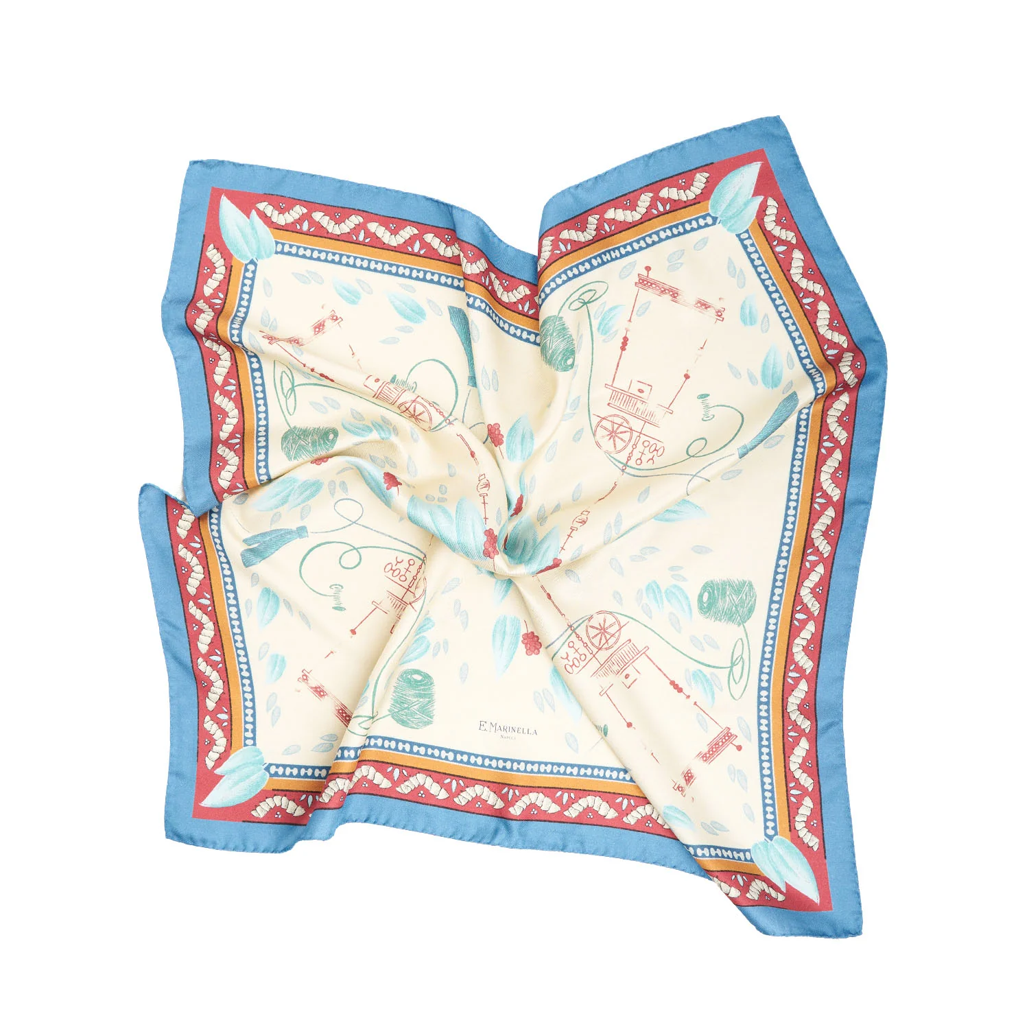 BEIGE SILK AND ORANGE FIBER SCARF - Image 5