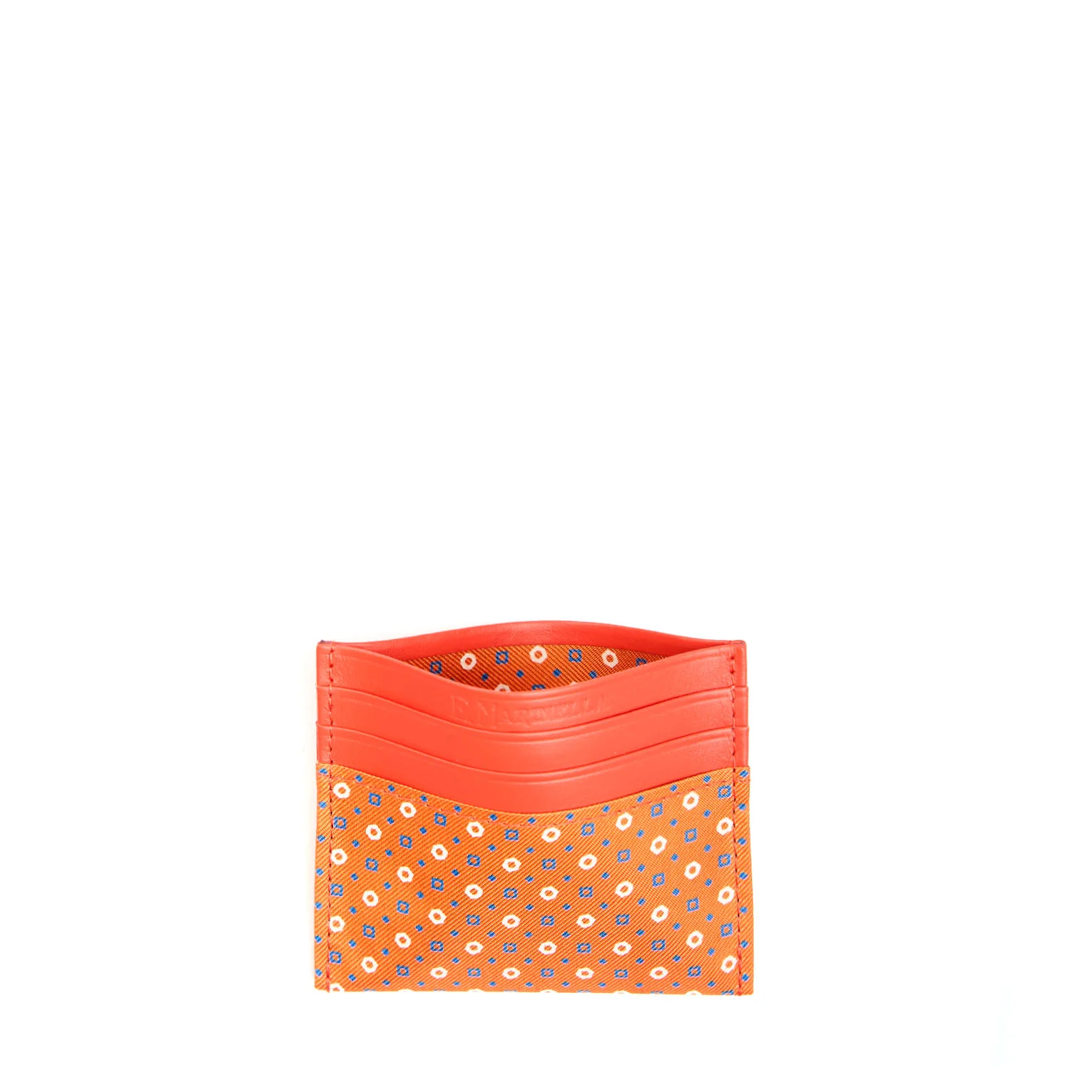 ORANGE LEATHER AND SILK CREDIT CARD HOLDER - Image 2