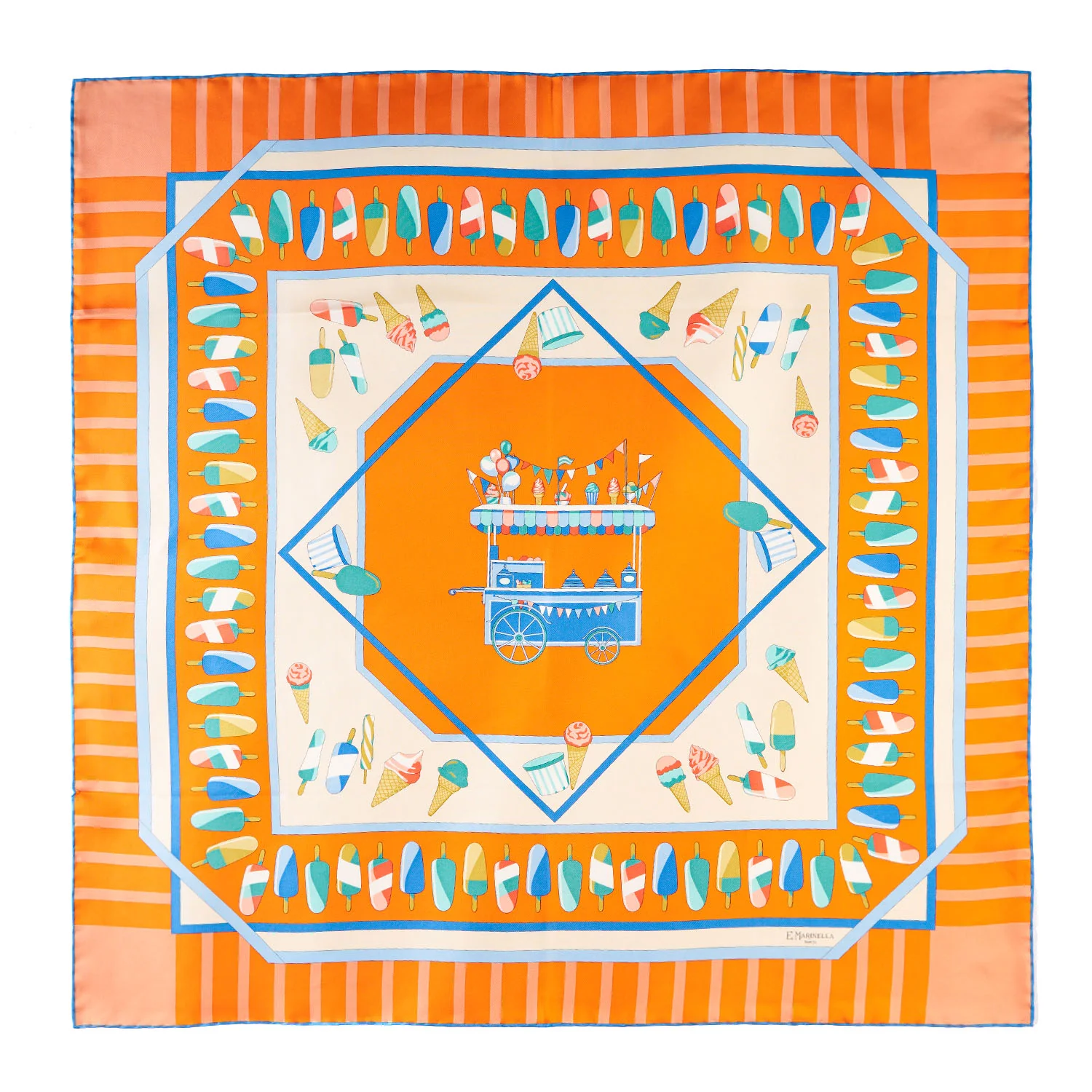 ORANGE SILK SCARF 90