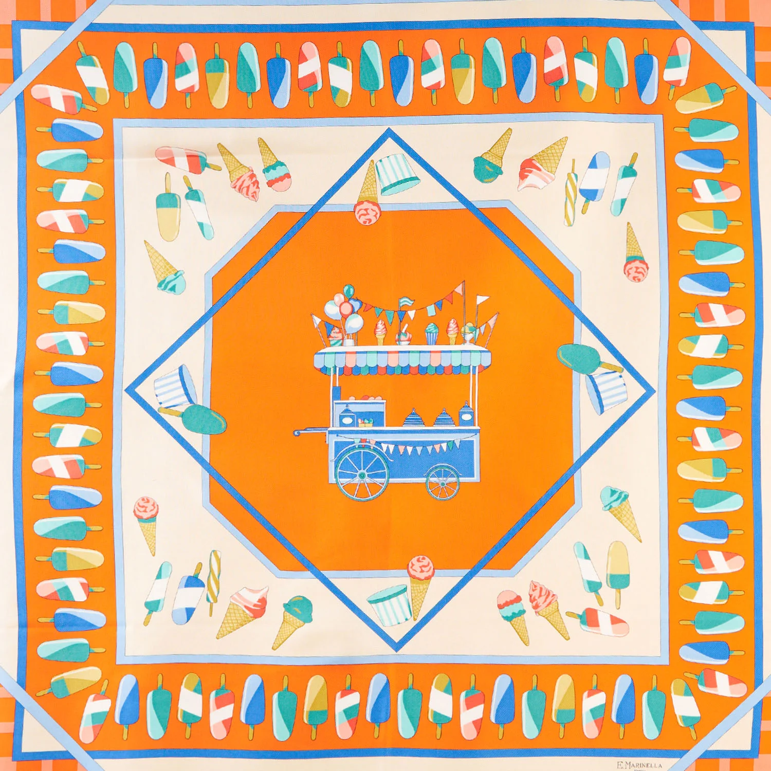 ORANGE SILK SCARF 90 - Image 4