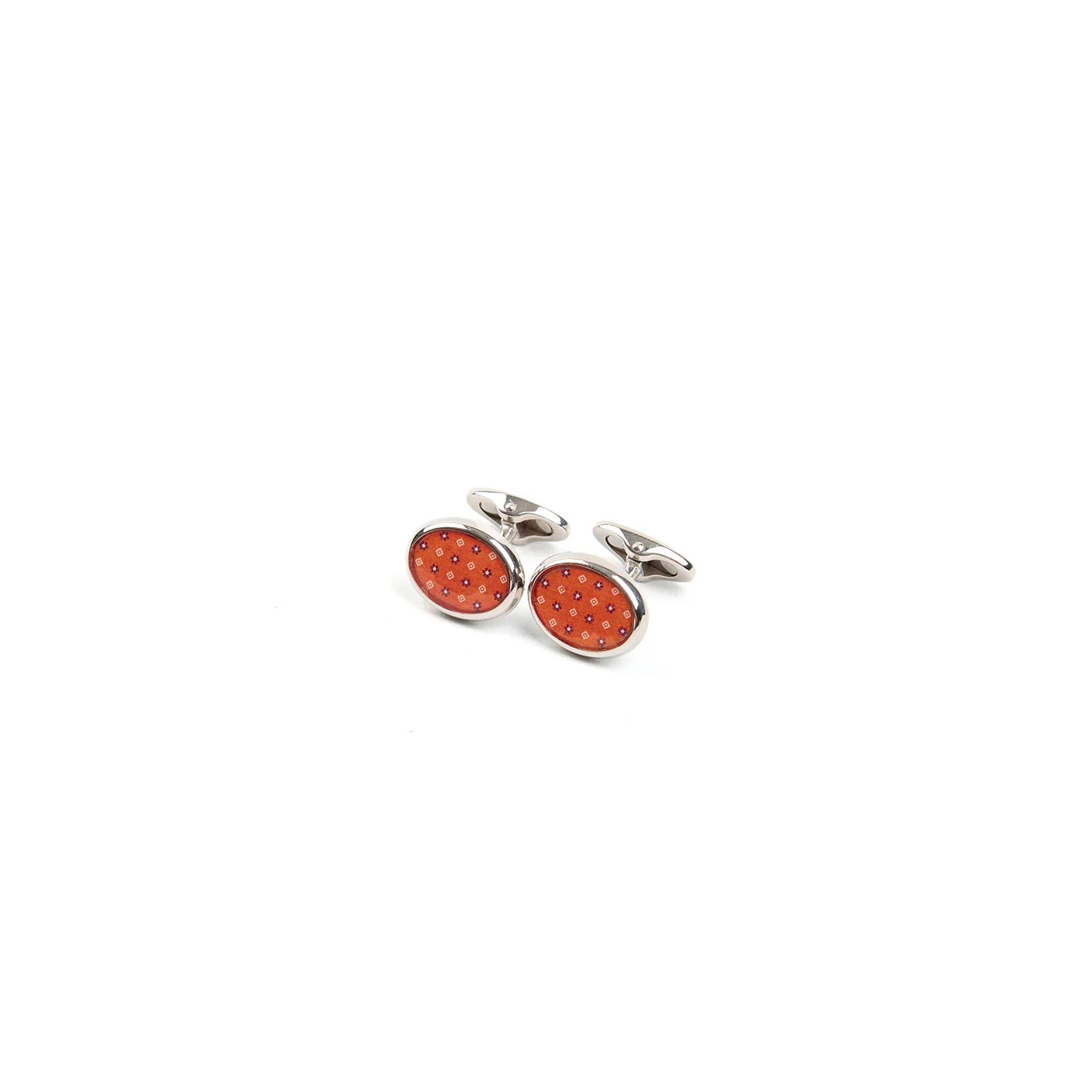 ORANGE SILVER CUFFLINKS