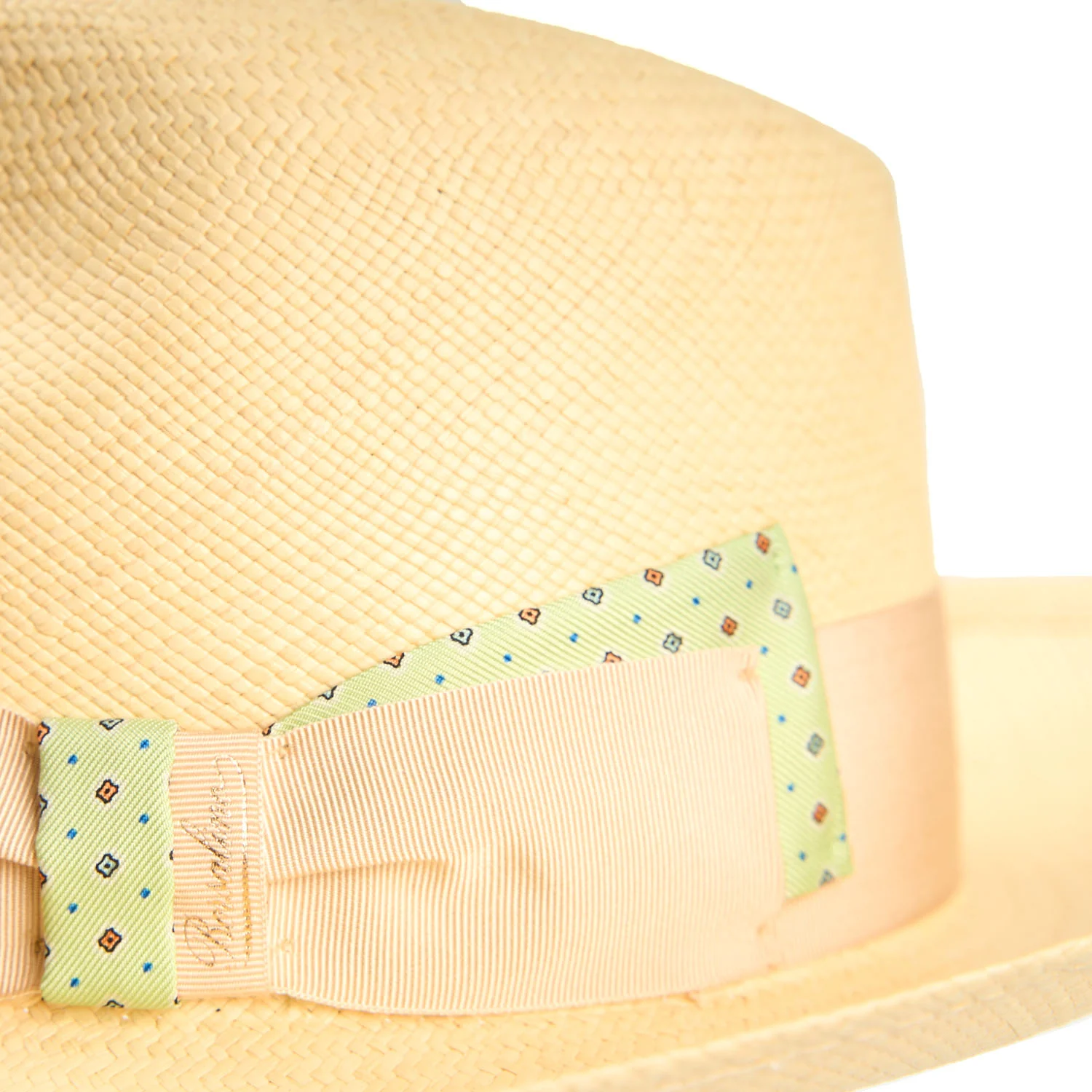 PANAMA AMEDEO MODEL WITH LIGHT GREEN SILK DETAILS, 56 CM - Image 3