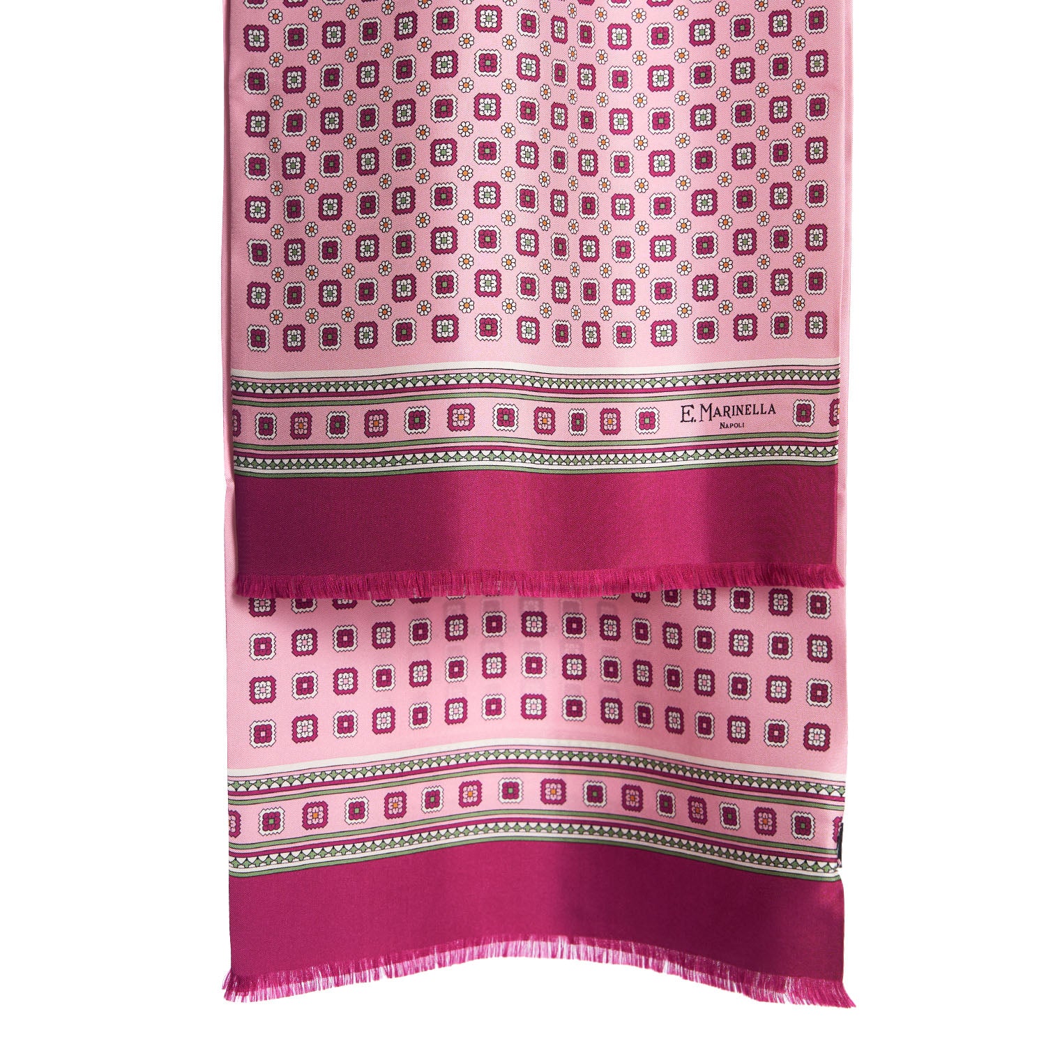 PINK DOUBLE SILK SCARF - Image 2