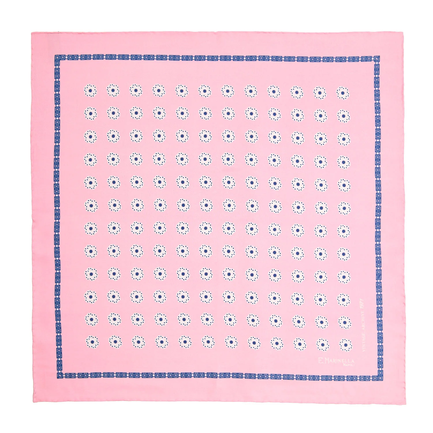 PINK HAND-PRINTED SILK POCKET SQUARE - Image 2