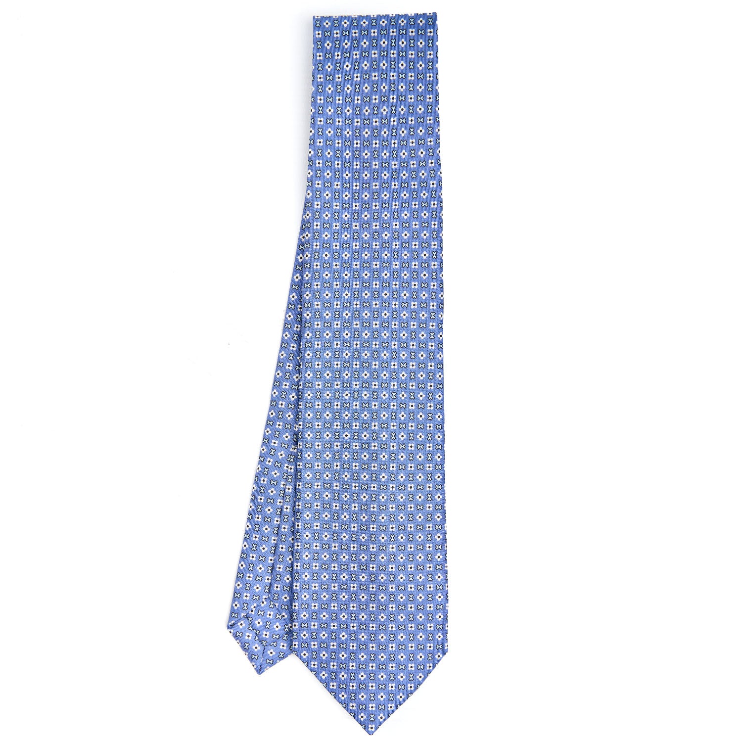POWDER BLUE 7 FOLD SARTORIAL SILK TIE - Image 2