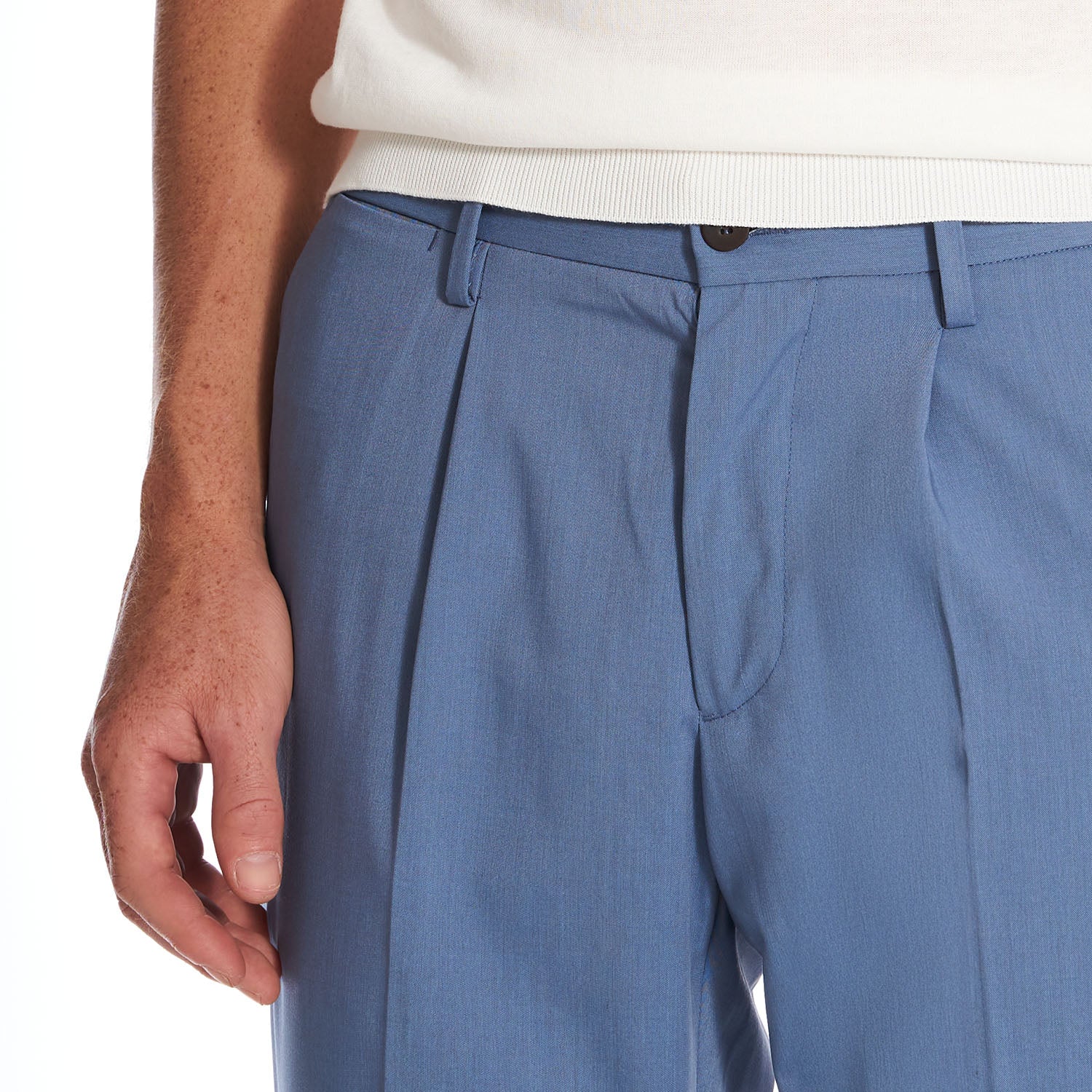 POWDER BLUE CHINO TROUSERS - Image 3