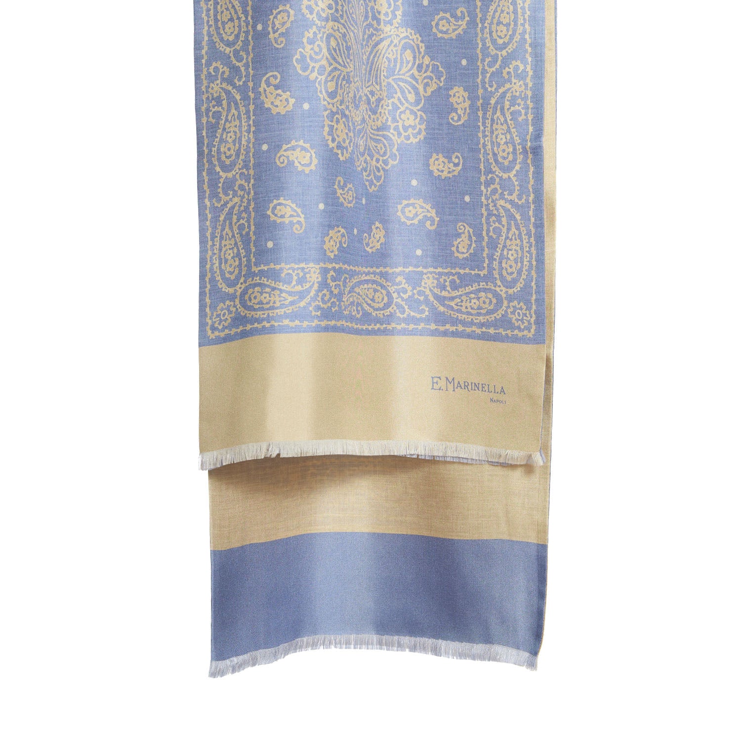 POWDER BLUE DOUBLE SILK SCARF - Image 2