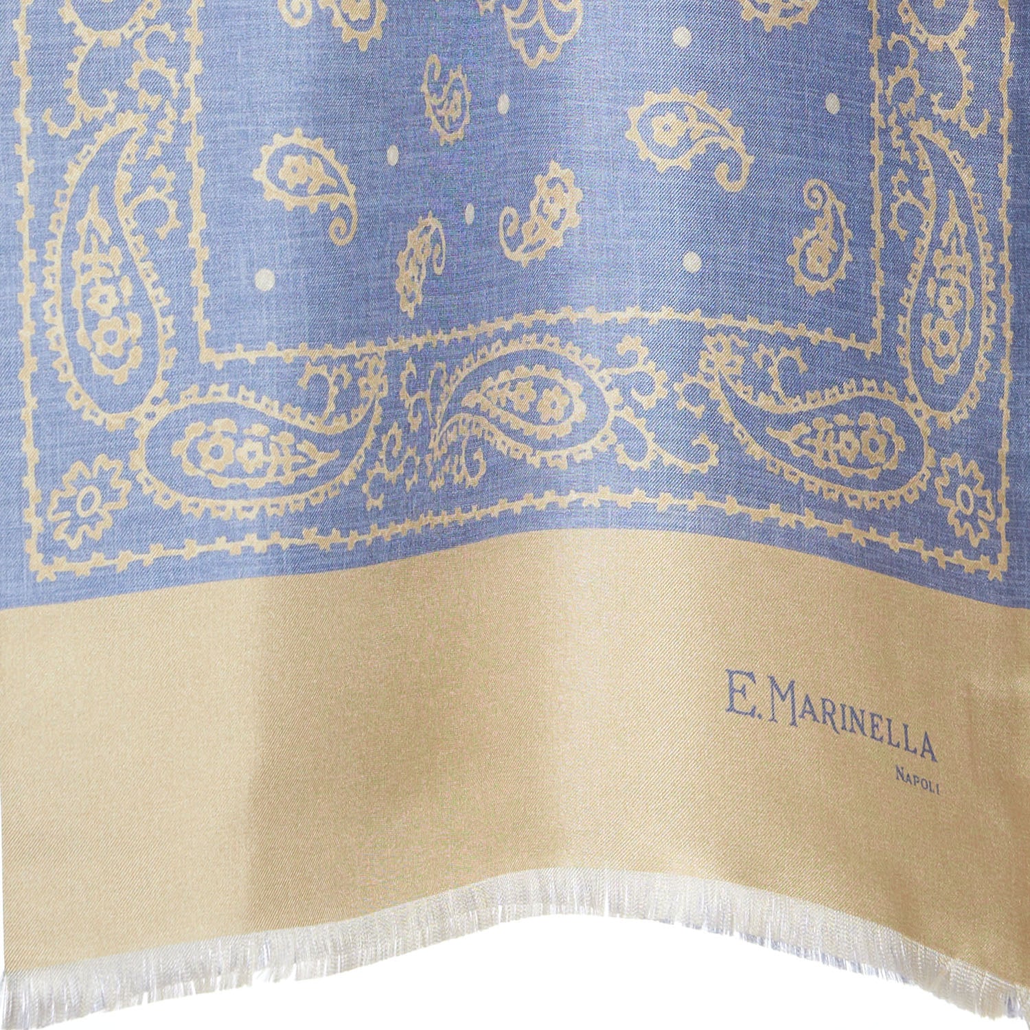 POWDER BLUE DOUBLE SILK SCARF - Image 3
