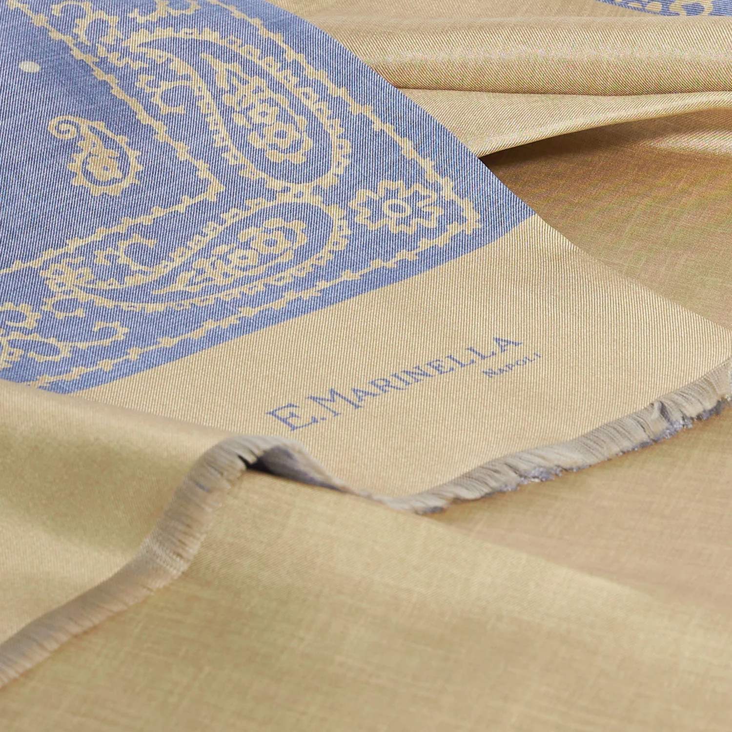 POWDER BLUE DOUBLE SILK SCARF - Image 4