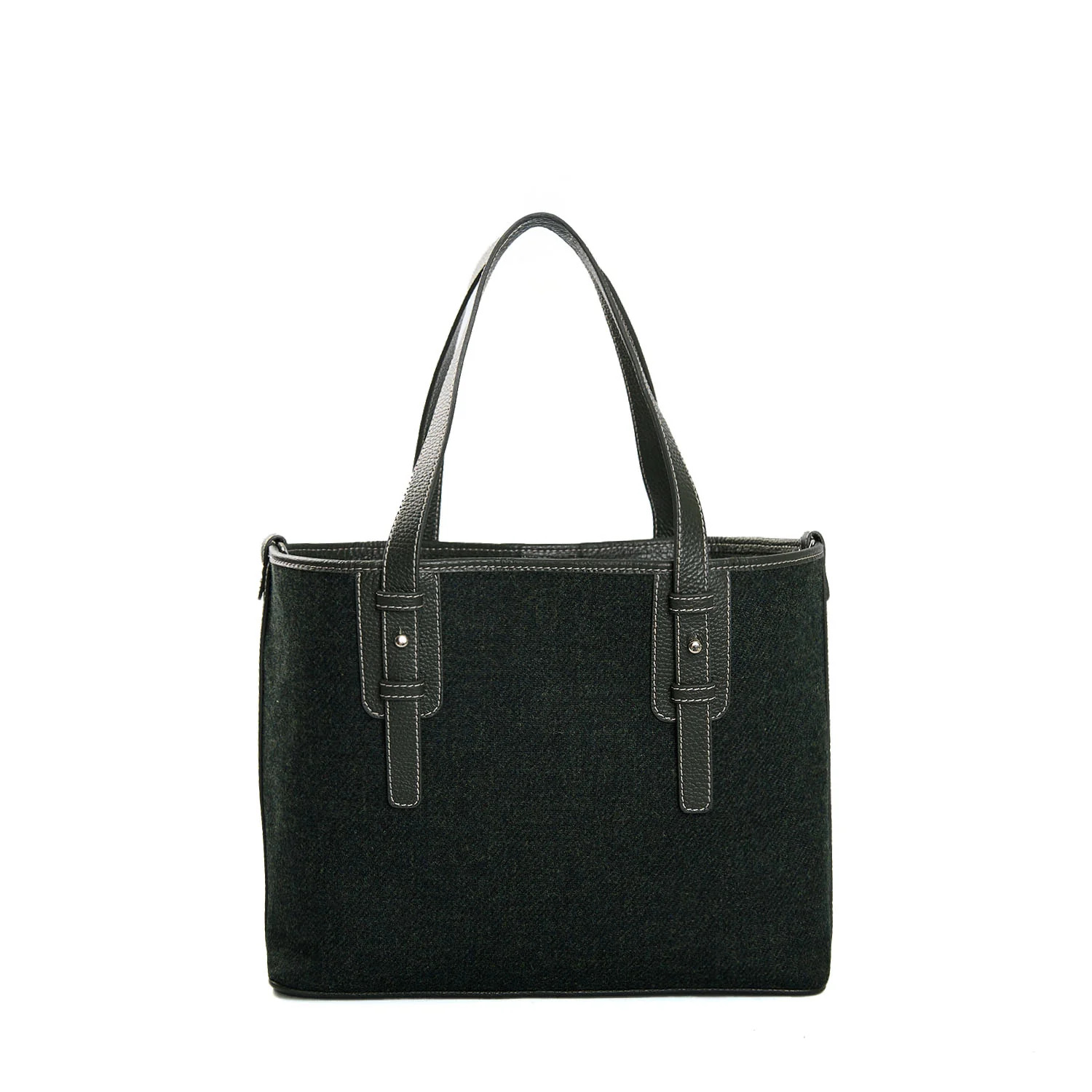 DARK GREEN MIDI TOTE BAG - Image 2