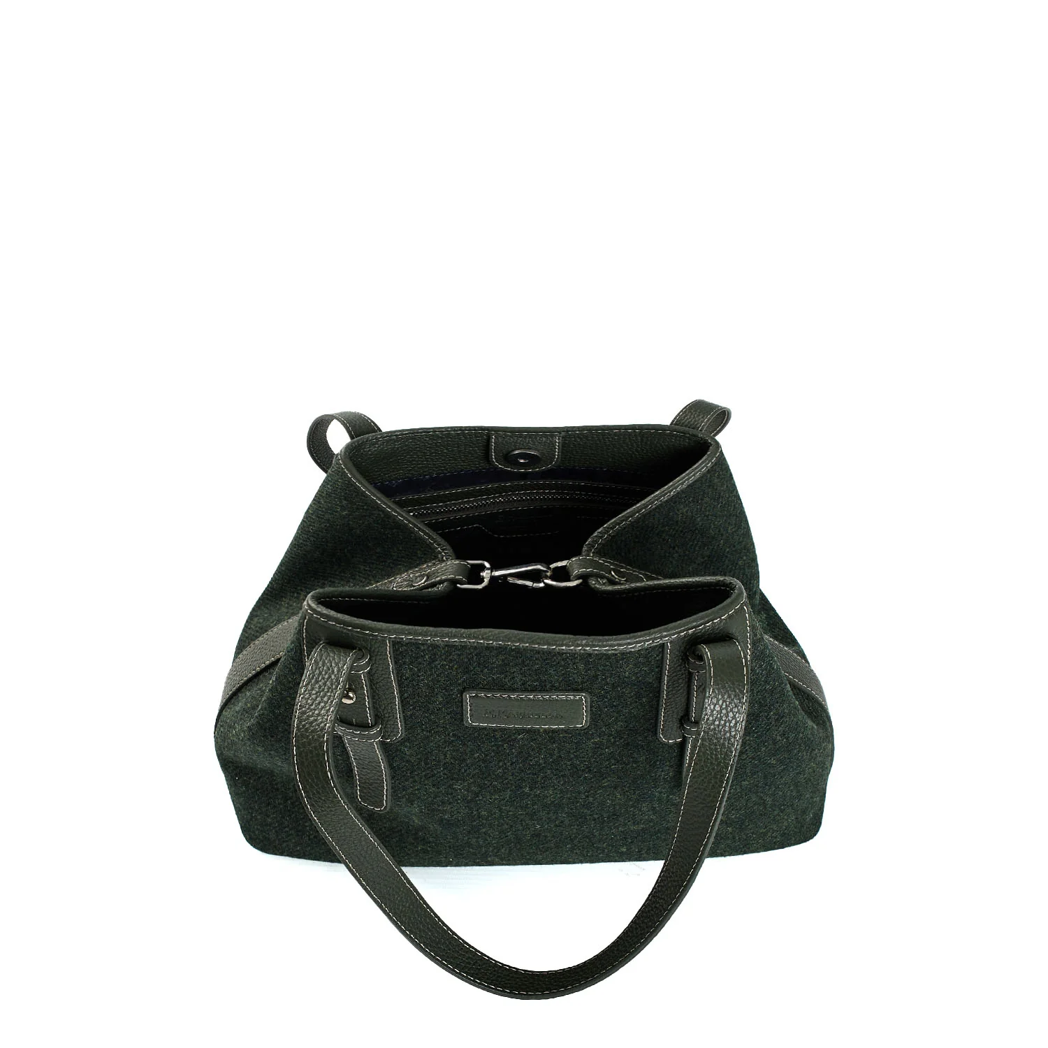 DARK GREEN MIDI TOTE BAG - Image 6