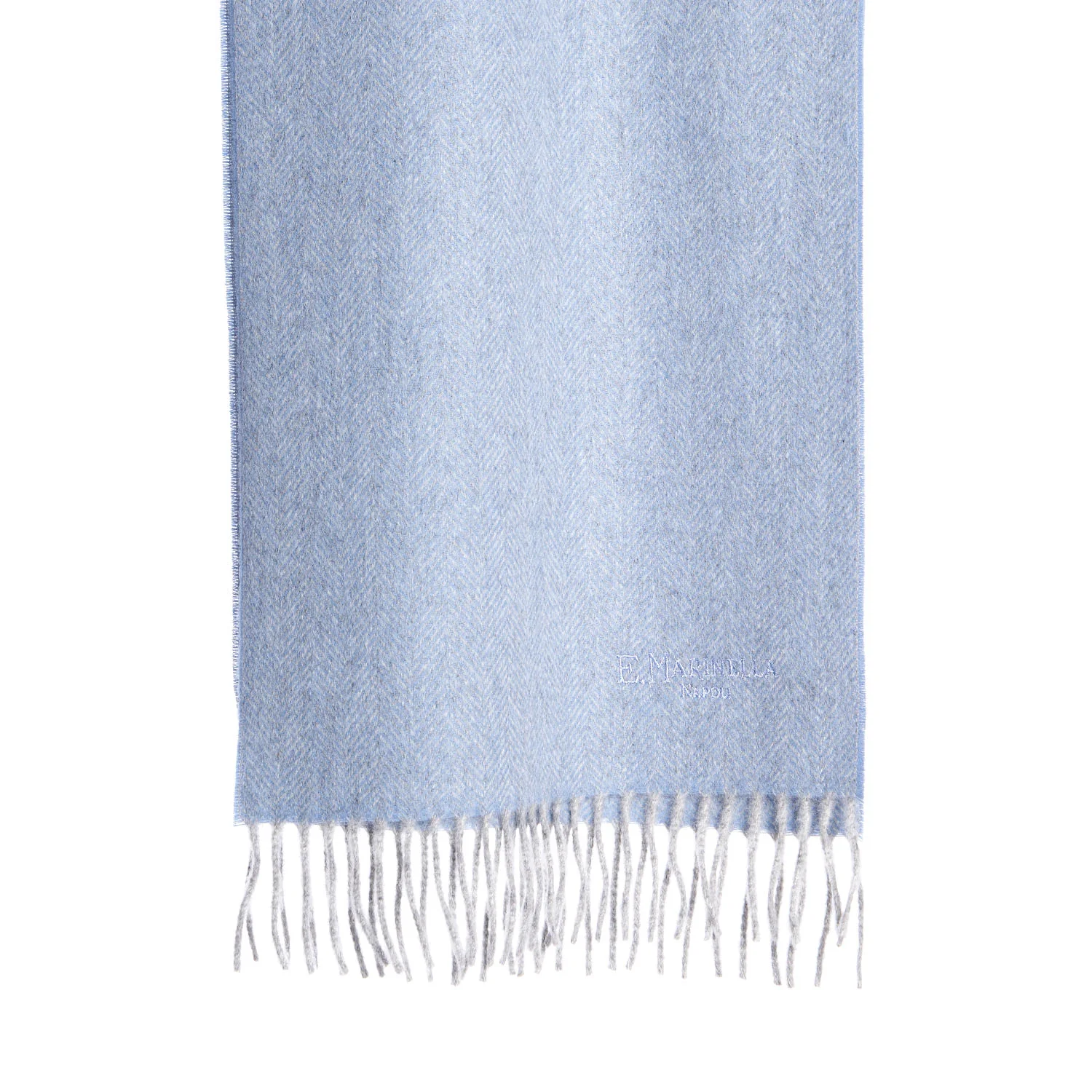 POWDER BLUE FRINGED SCARF - Image 3