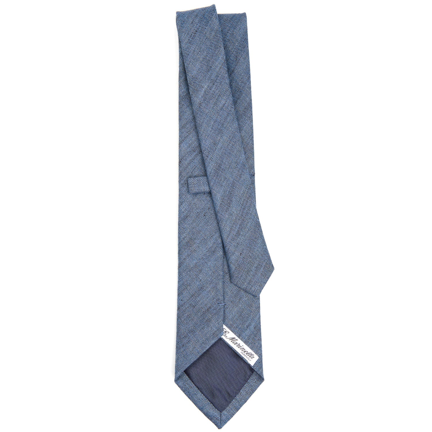 POWDER BLUE SARTORIAL LINEN AND COTTON TIE - Image 3