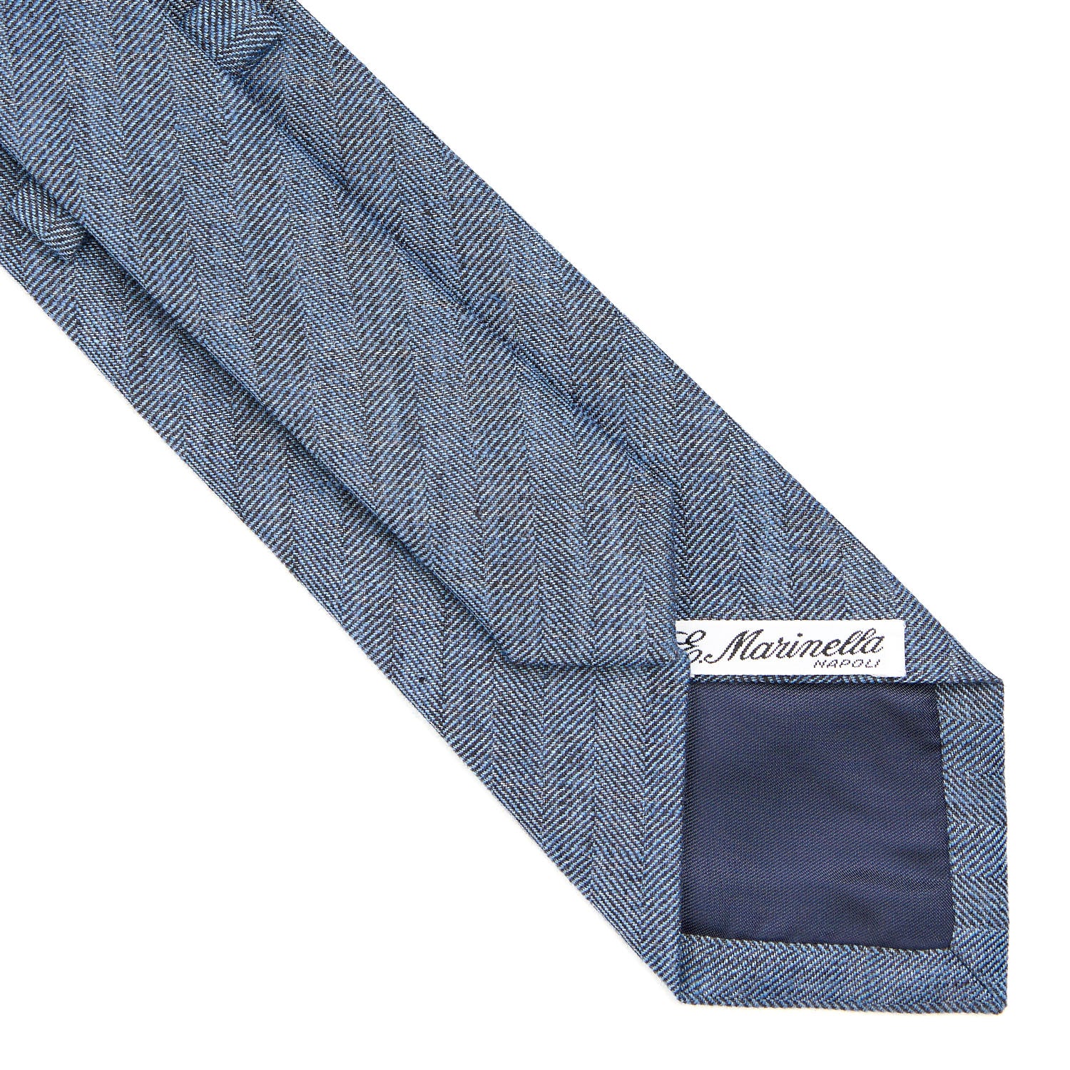POWDER BLUE SARTORIAL LINEN AND COTTON TIE - Image 4