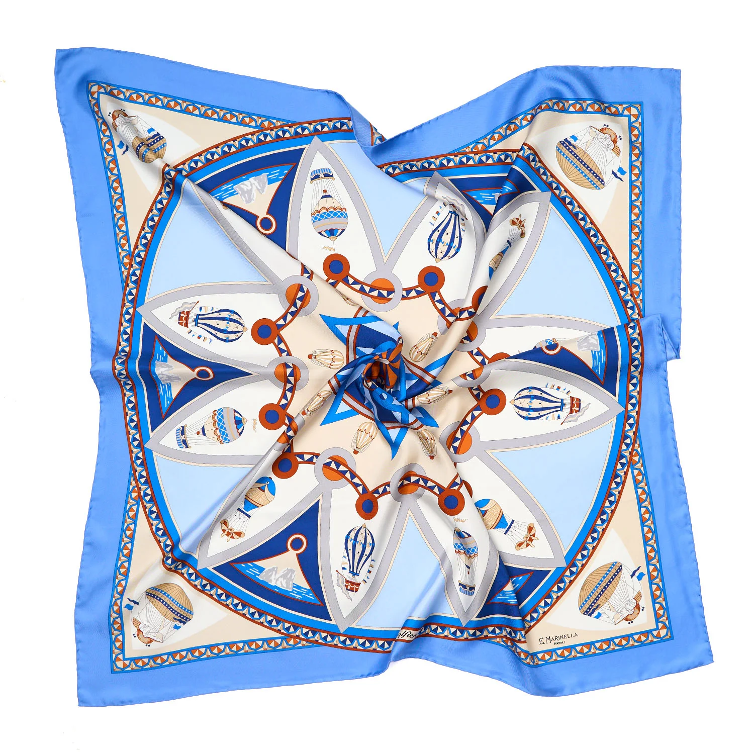 POWDER BLUE SILK SCARF 90 - Image 4