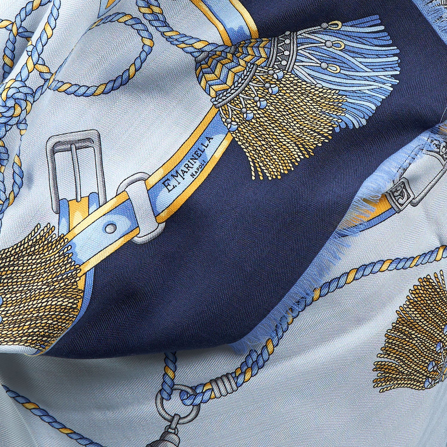 POWDER BLUE STOLE 115 IN WOOL, SILK AND CASHMERE - Image 3