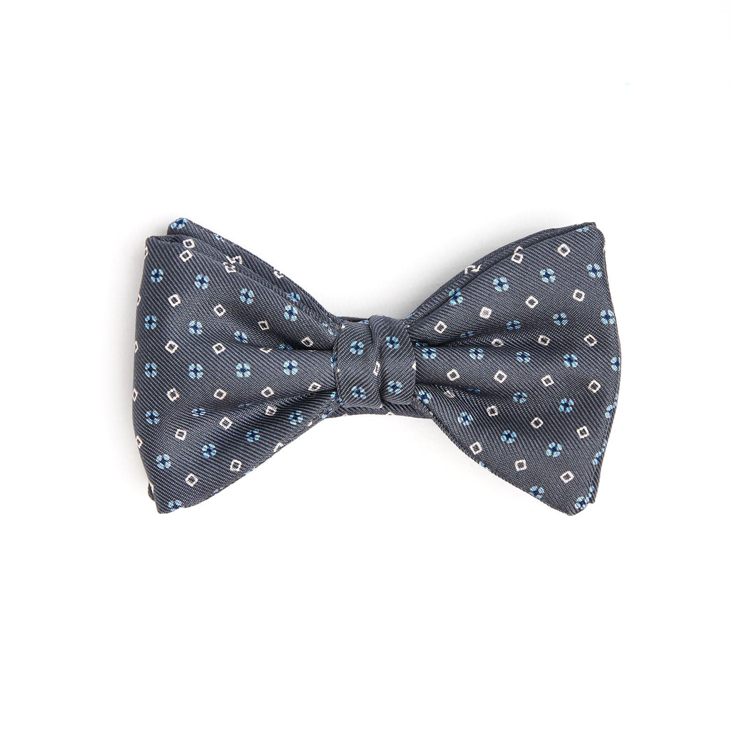 DARK GREY PRE-KNOTTED SILK BOWTIE