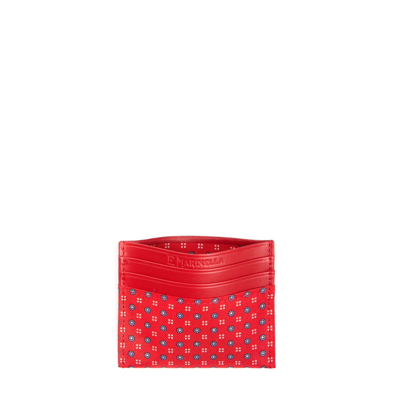 RED LEATHER AND SILK CREDIT CARD HOLDER - Image 2