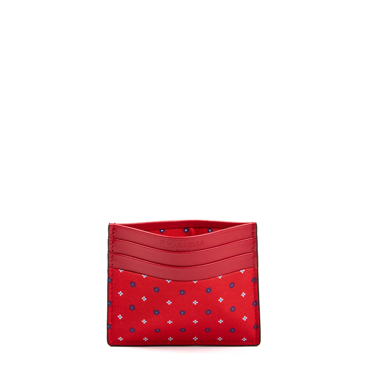 RED LEATHER AND SILK CREDIT CARD HOLDER - Image 2