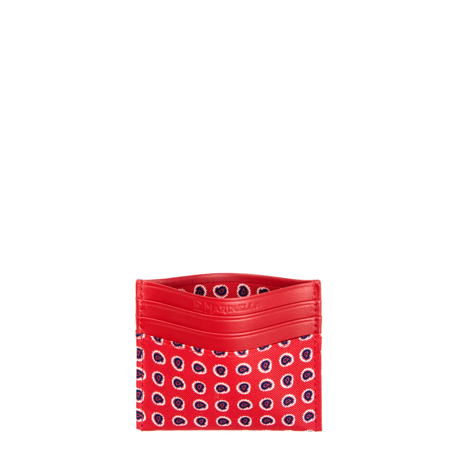 RED LEATHER AND SILK CREDIT CARD HOLDER - Image 2