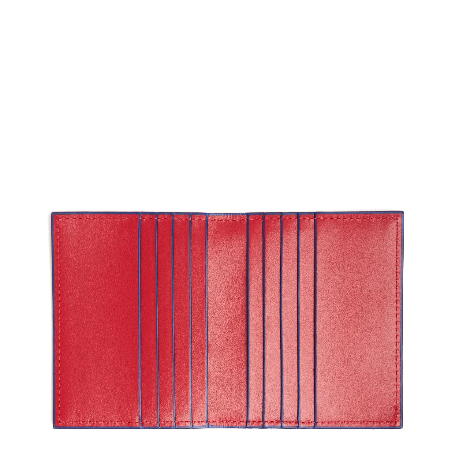 RED LEATHER FOLDING CARD HOLDER - Image 2