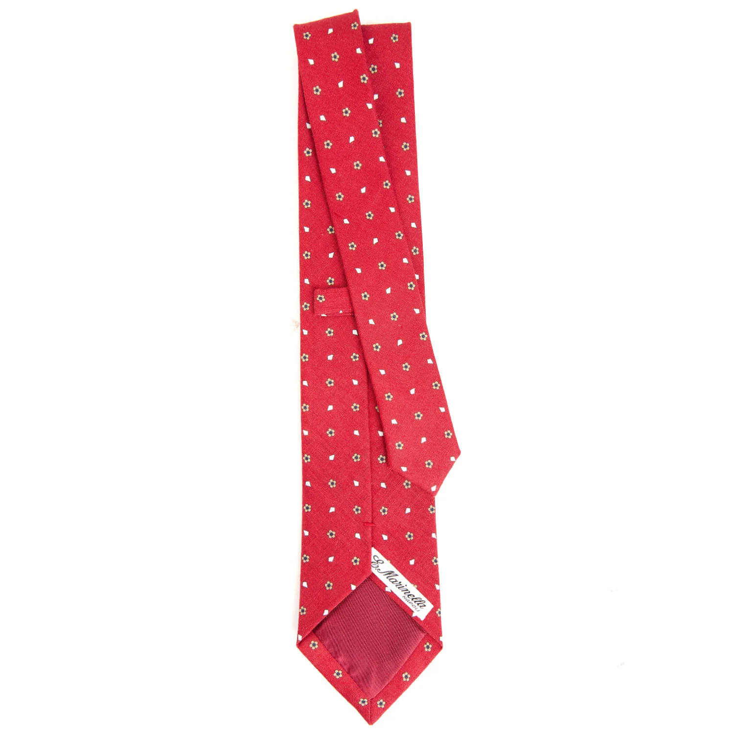 RED SARTORIAL COTTON AND SILK TIE - Image 3
