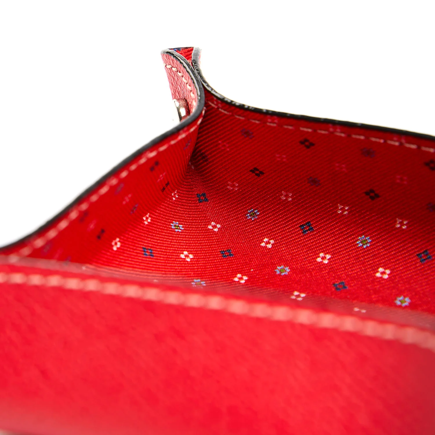 RED SMALL VIDE POCHE IN SILK AND LEATHER - Image 2