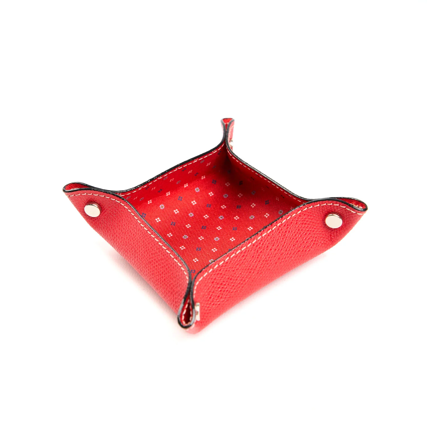 RED SMALL VIDE POCHE IN SILK AND LEATHER - Image 3