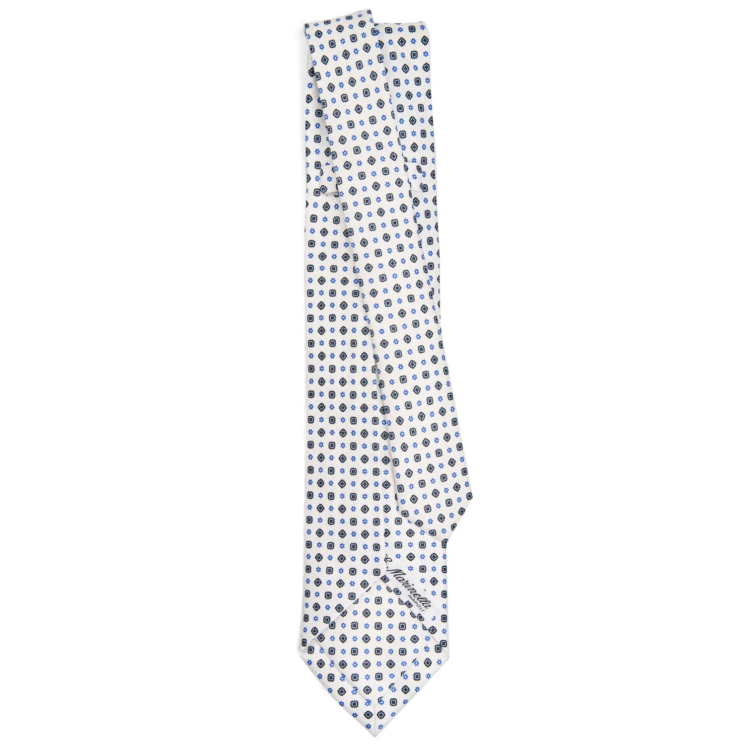 WHITE 5 FOLD SARTORIAL SILK TIE - Image 3
