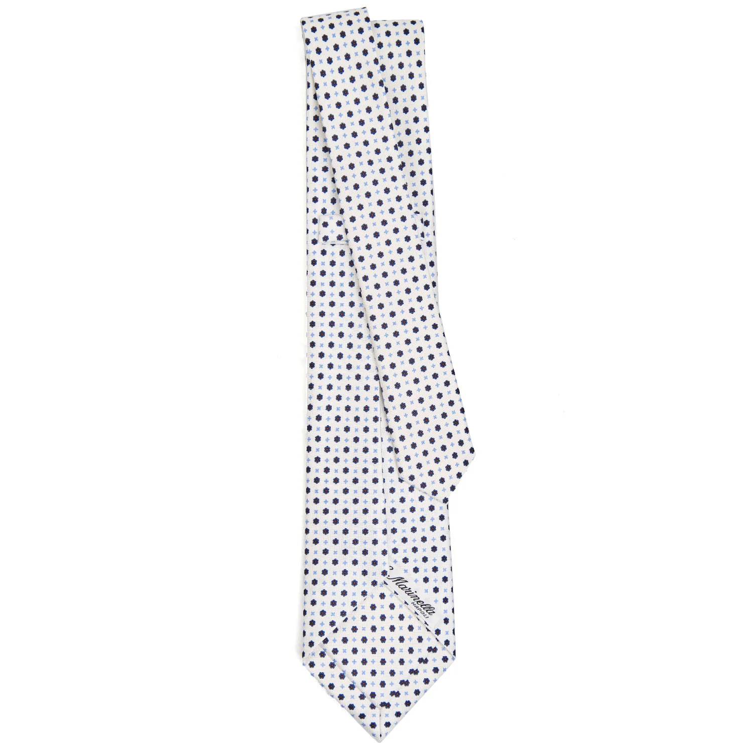 WHITE 5 FOLD SARTORIAL SILK TIE - Image 3