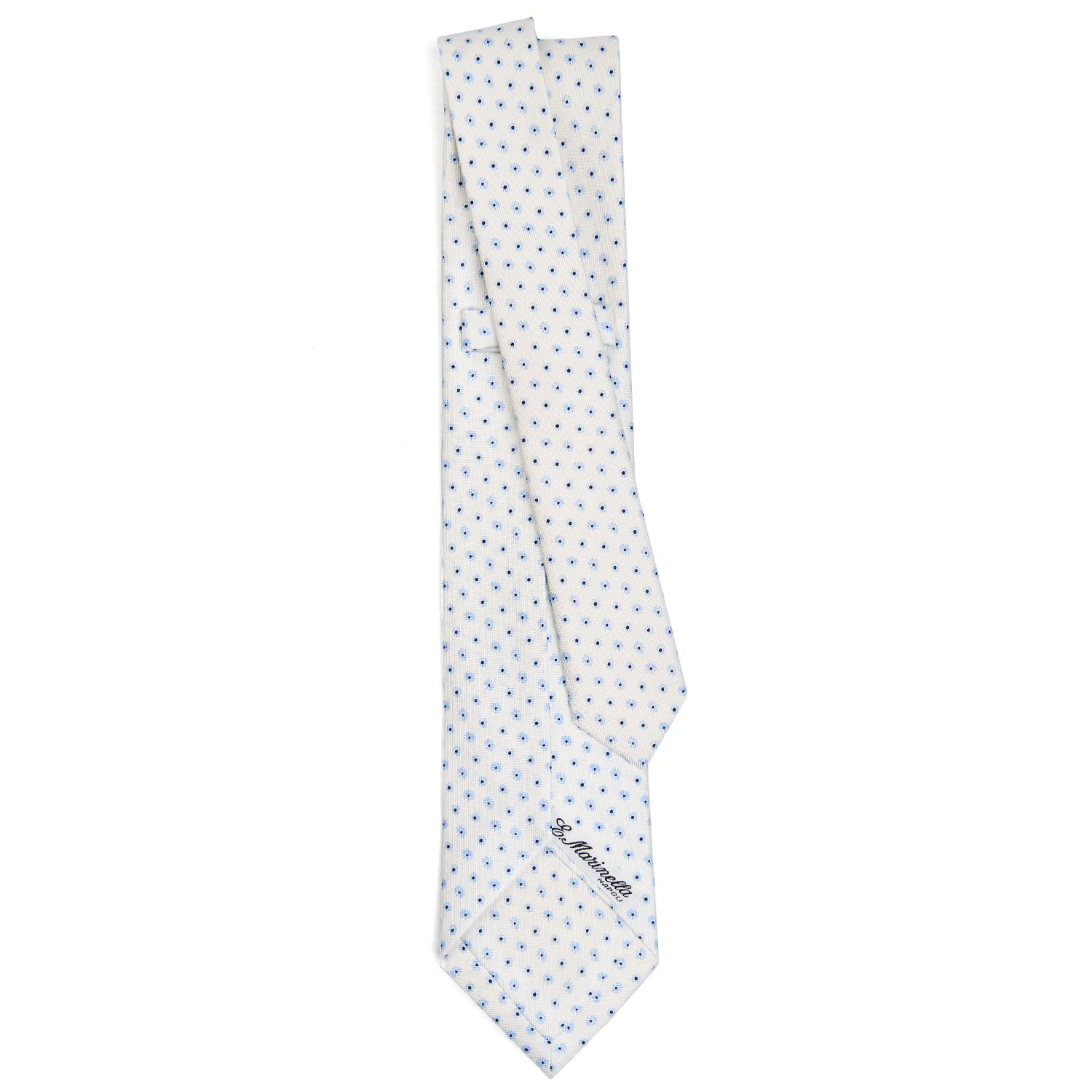 WHITE 7 FOLD SARTORIAL SILK TIE - Image 3