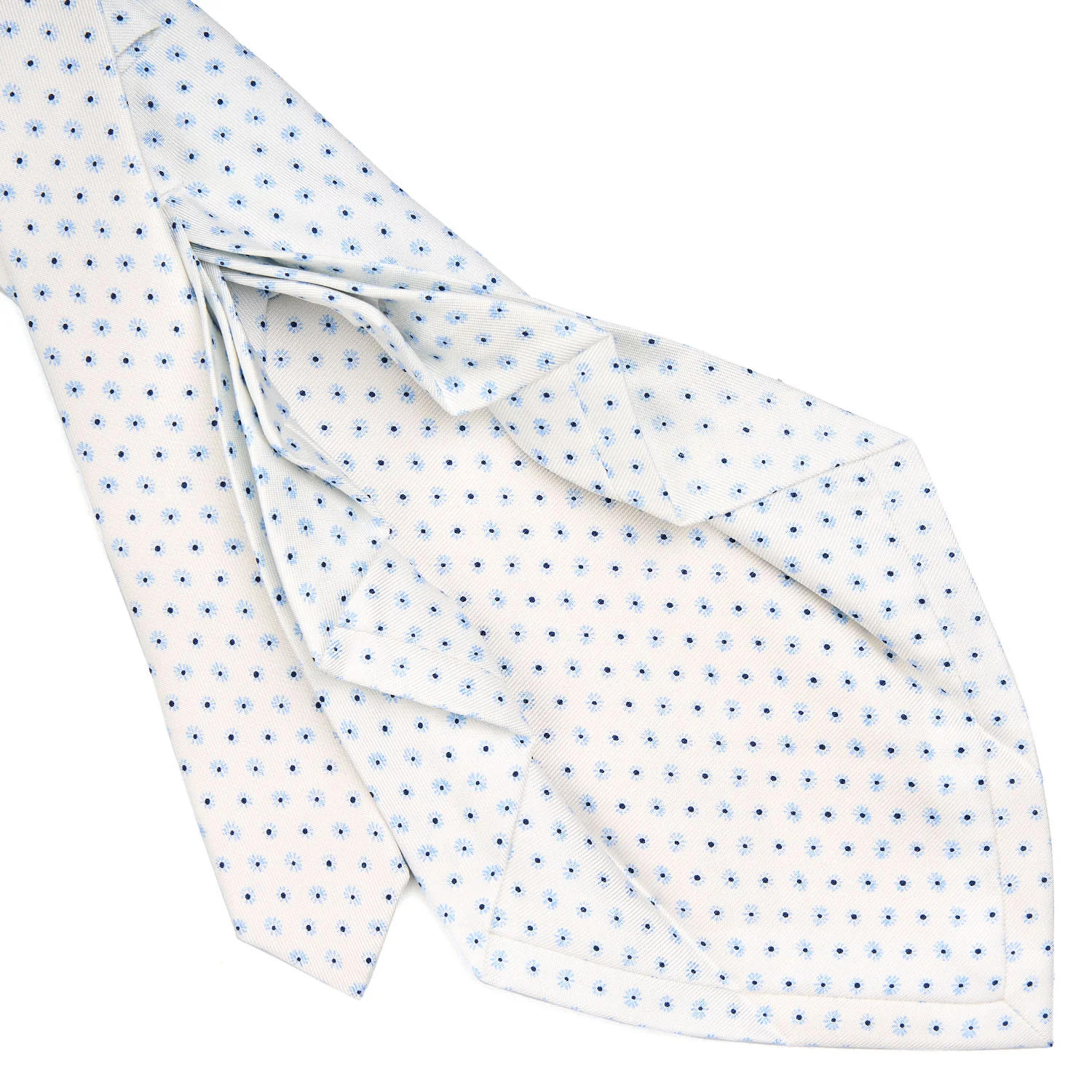 WHITE 9 FOLD SARTORIAL SILK TIE