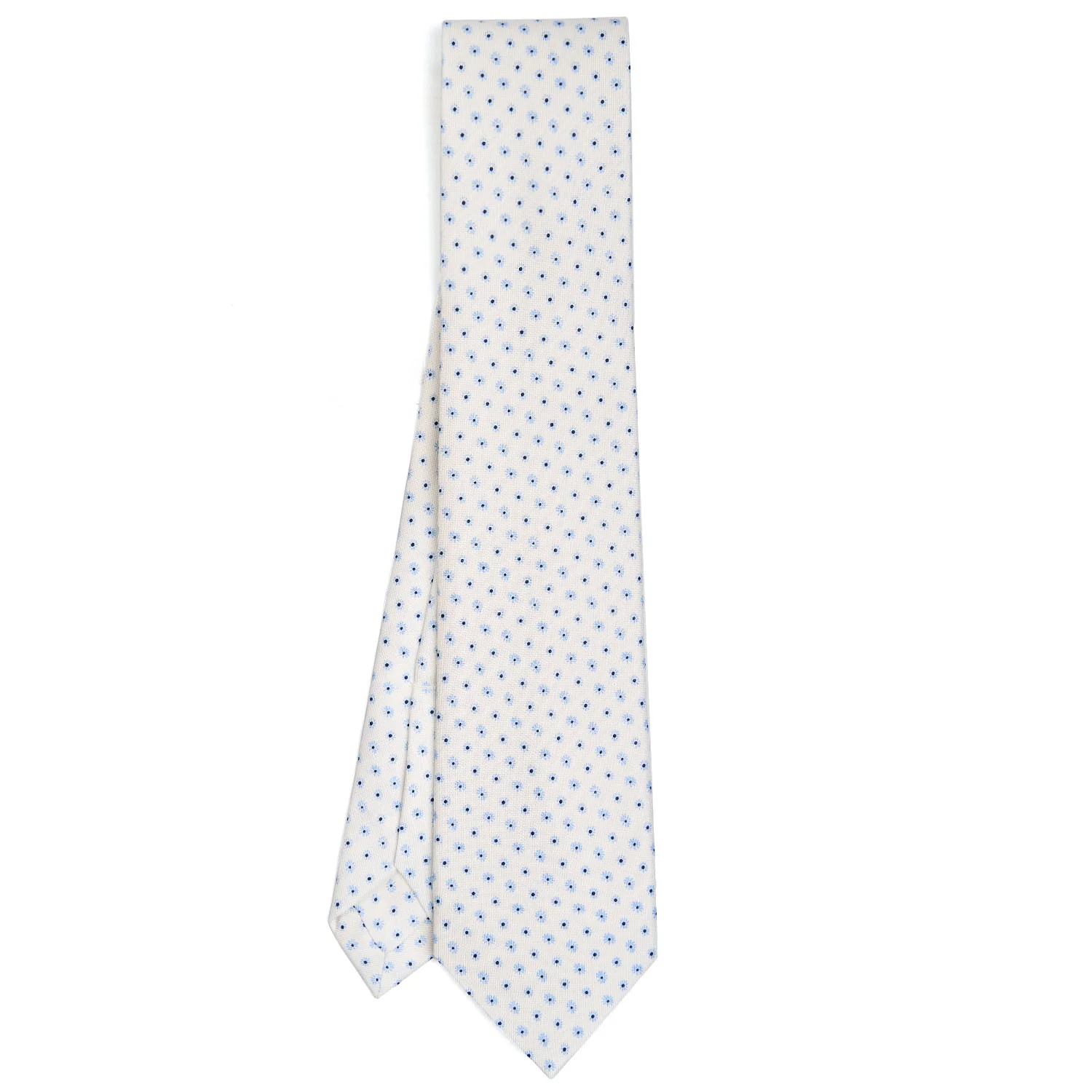 WHITE 9 FOLD SARTORIAL SILK TIE - Image 2