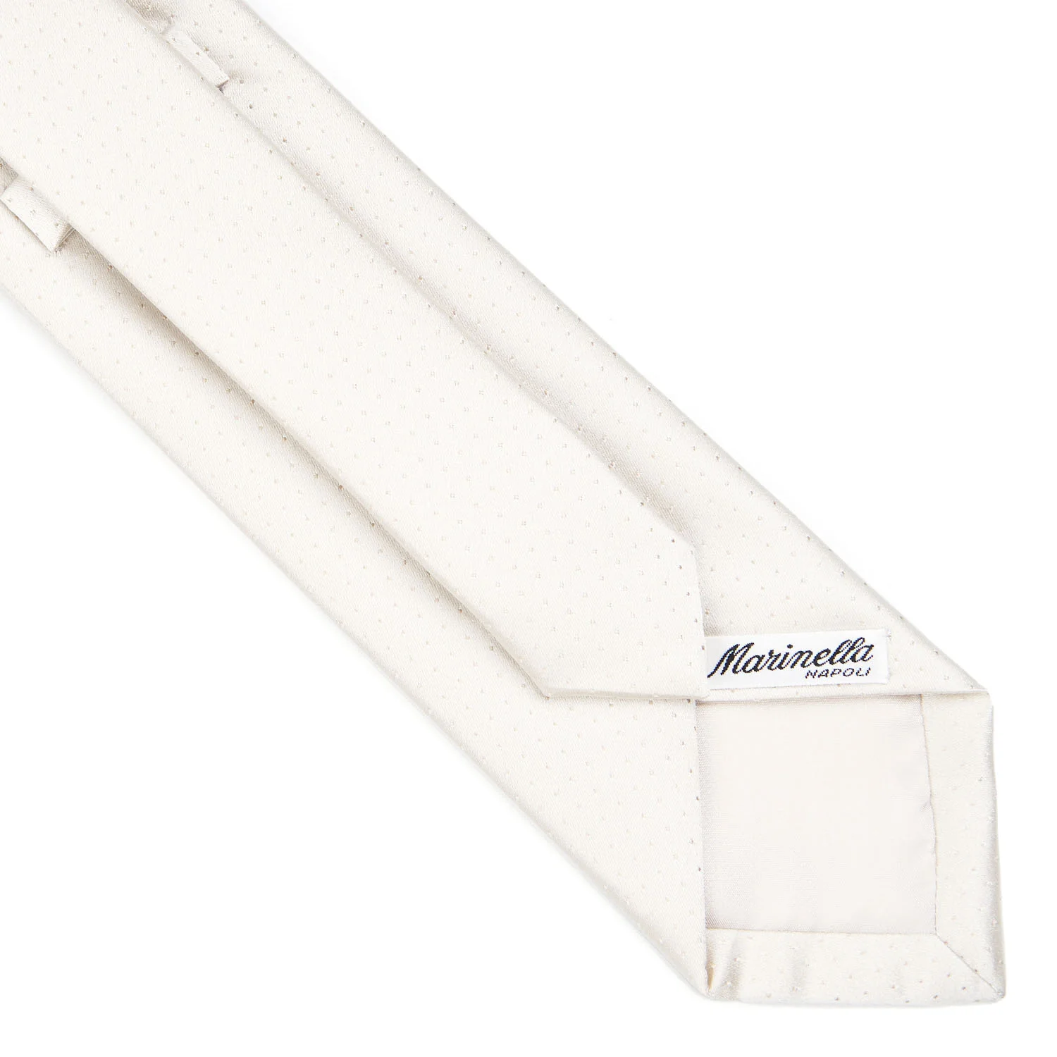 WHITE CEREMONIAL SILK SATIN TIE - Image 4