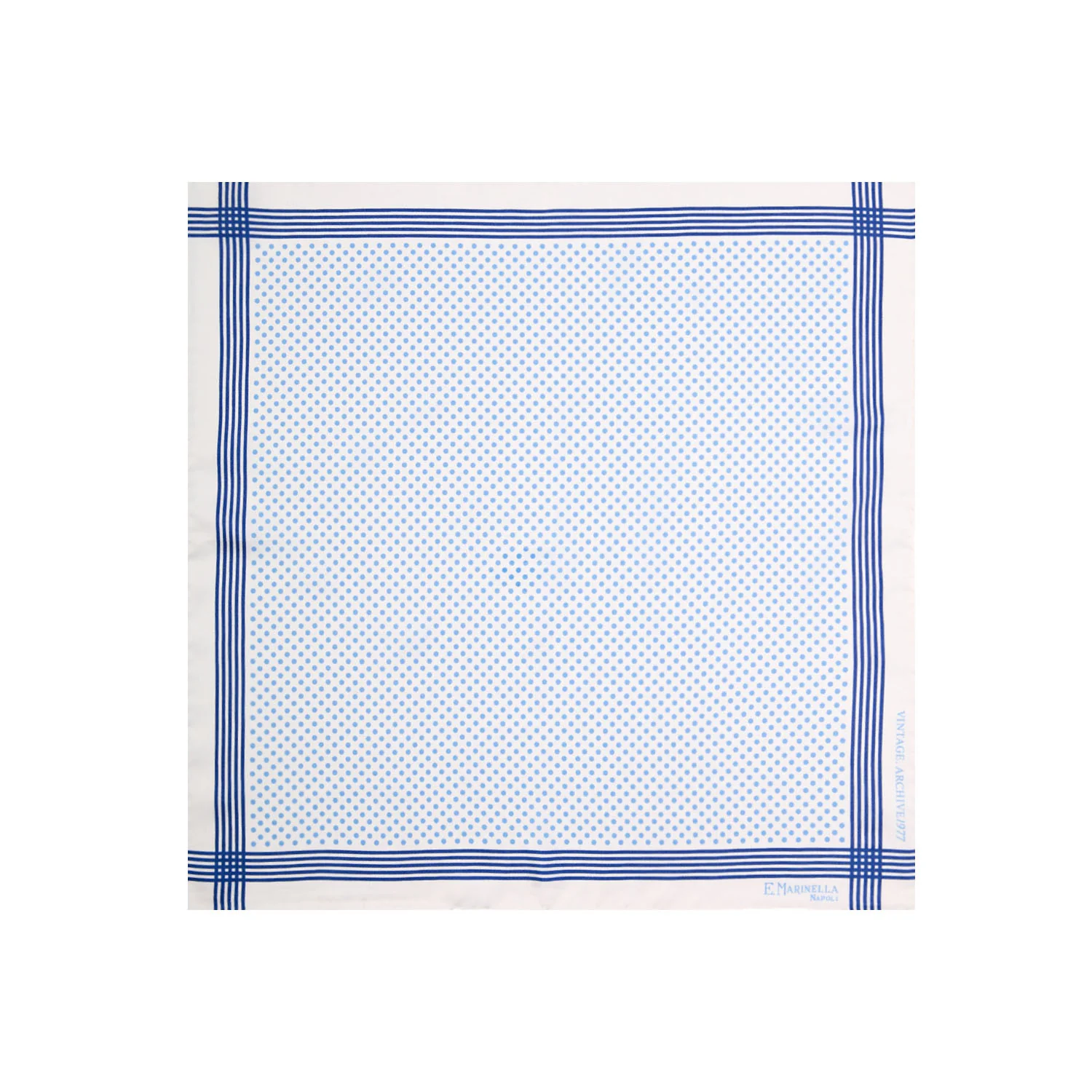 WHITE HAND-PRINTED SILK POCKET SQUARE - Image 2