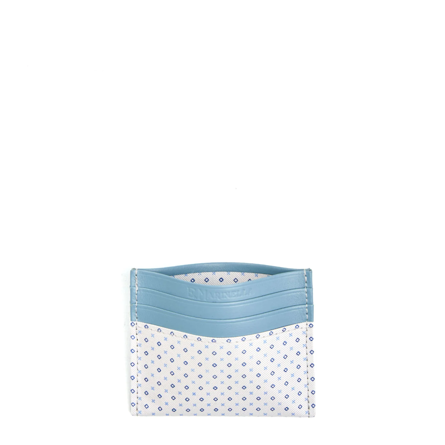 WHITE LEATHER AND SILK CREDIT CARD HOLDER - Image 2